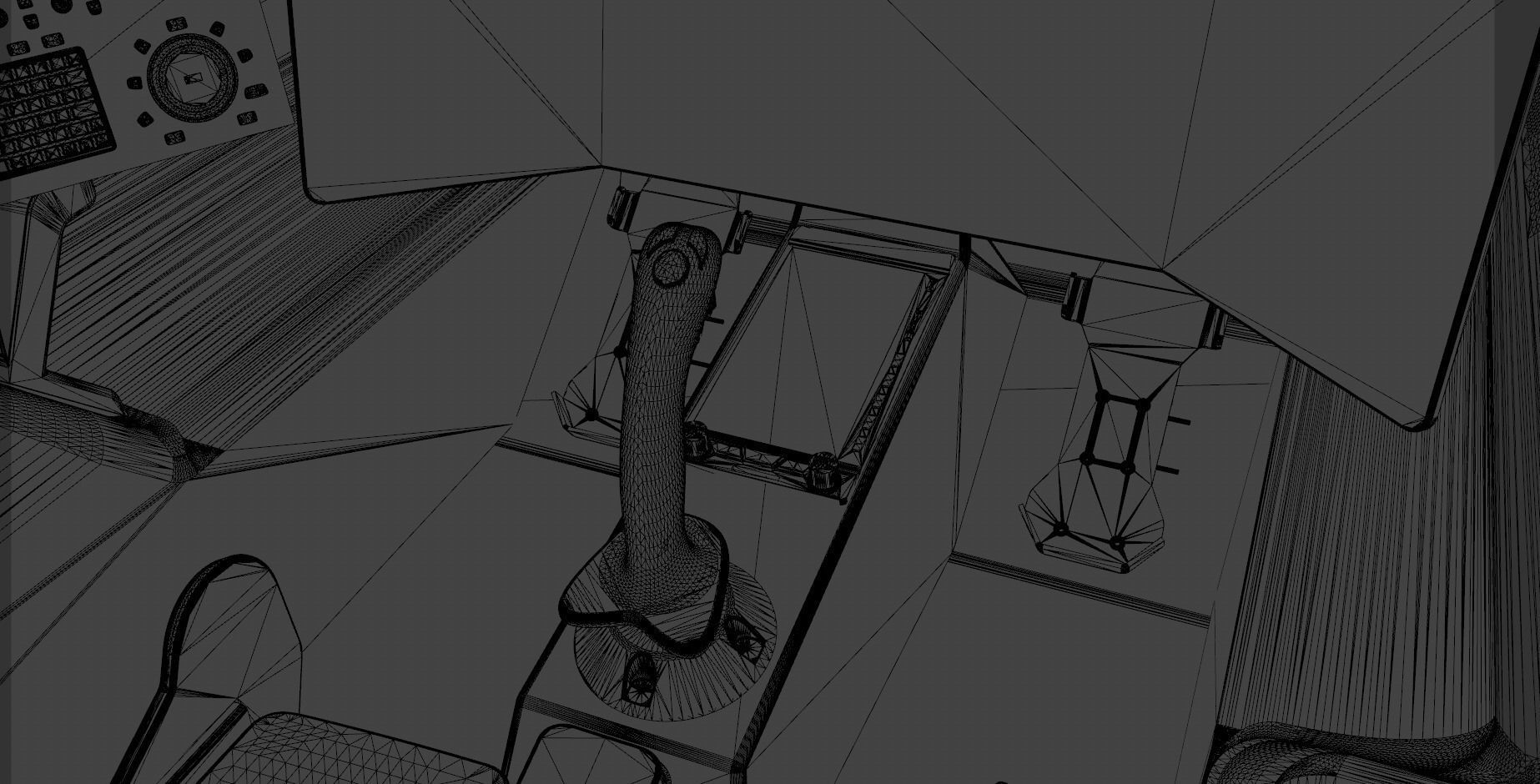 LowPoly Sci-fi spacecraft cockpit interior Low-poly 3D model_25