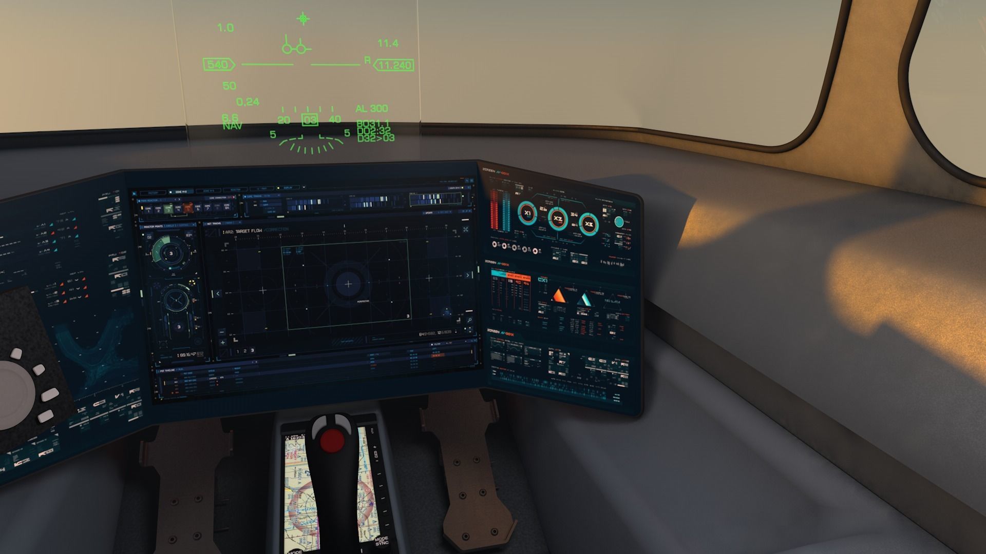 LowPoly Sci-fi spacecraft cockpit interior Low-poly 3D model_10