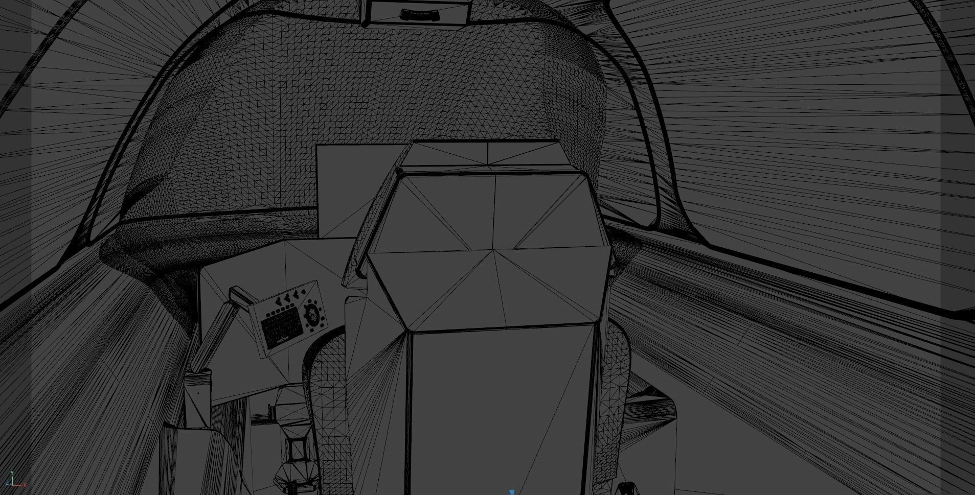 LowPoly Sci-fi spacecraft cockpit interior Low-poly 3D model_24