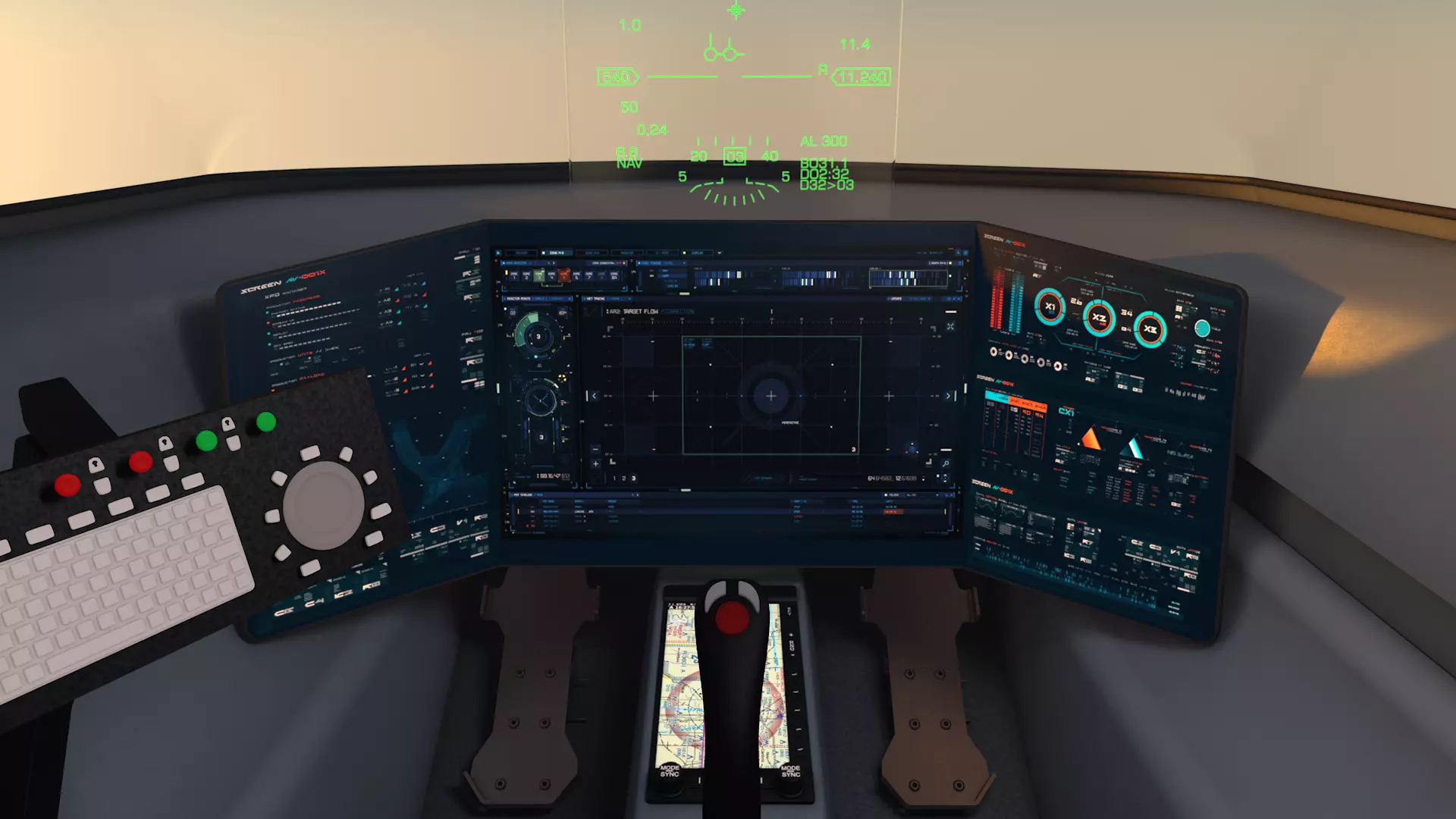 LowPoly Sci-fi spacecraft cockpit interior Low-poly 3D model_0