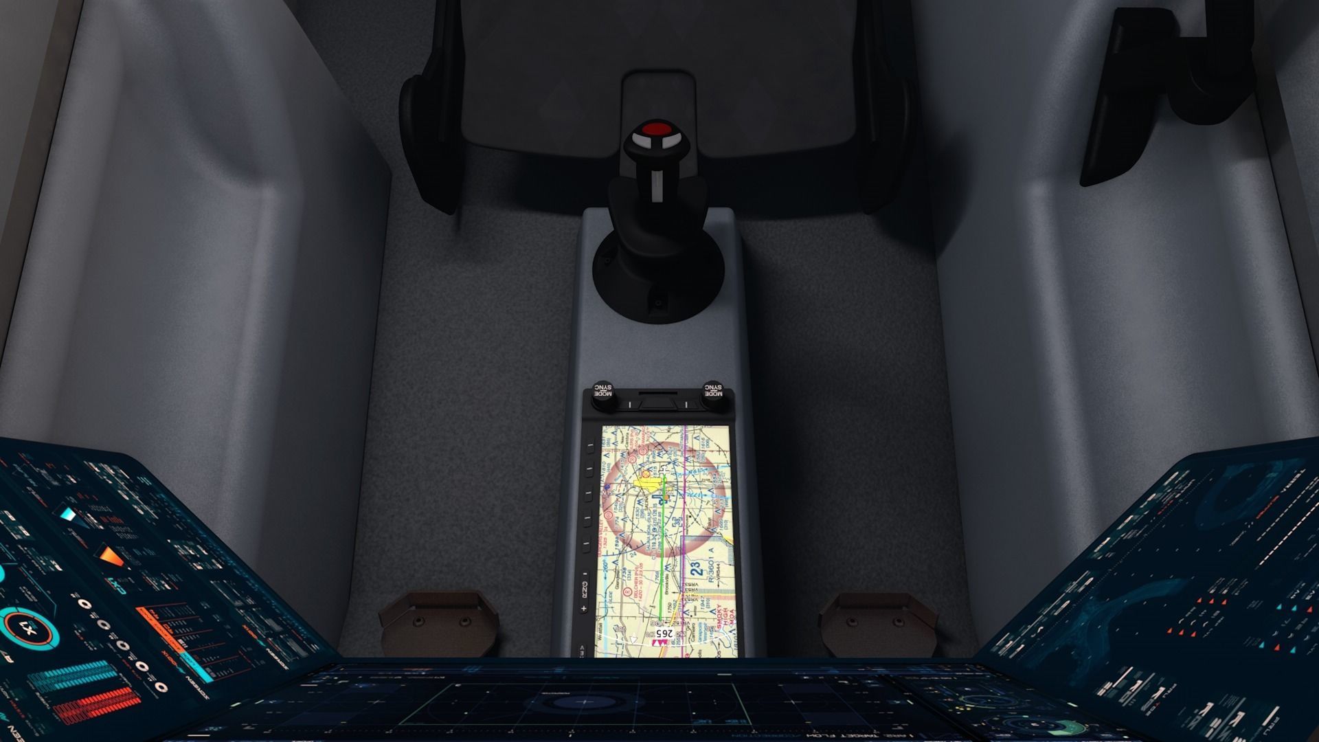 LowPoly Sci-fi spacecraft cockpit interior Low-poly 3D model_11