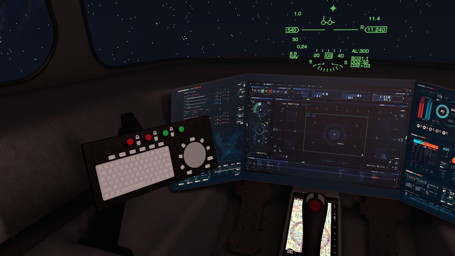 LowPoly Sci-fi spacecraft cockpit interior Low-poly 3D model_3