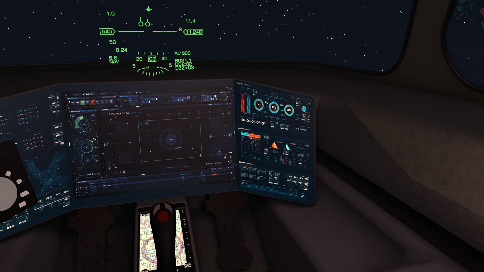 LowPoly Sci-fi spacecraft cockpit interior Low-poly 3D model_5