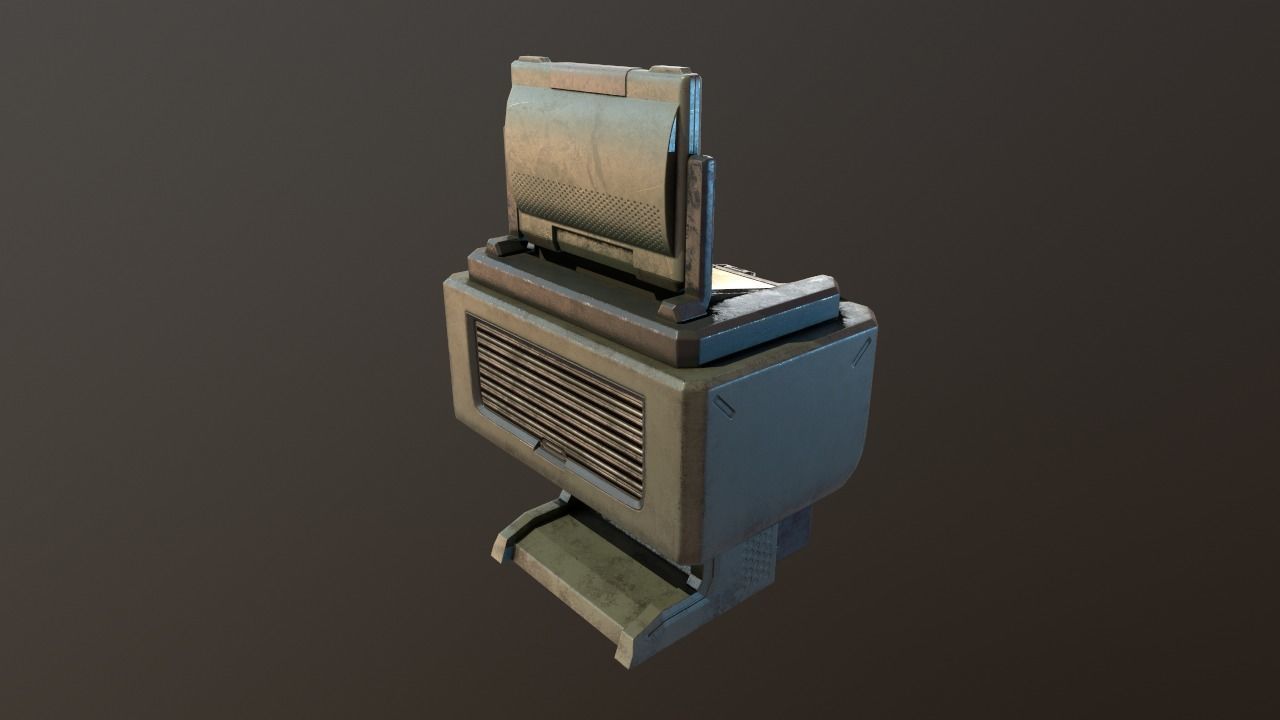 computer PBR Game Ready Low-poly 3D model robot Low-poly 3D model_2