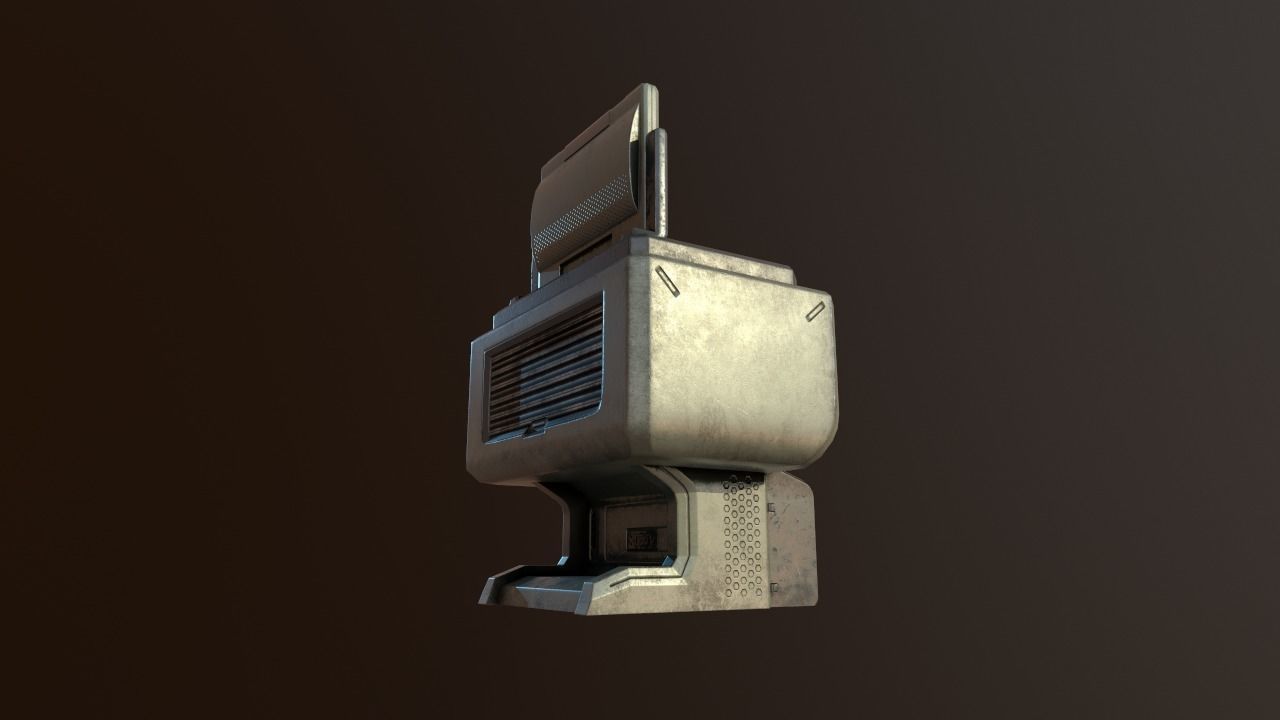 computer PBR Game Ready Low-poly 3D model robot Low-poly 3D model_5