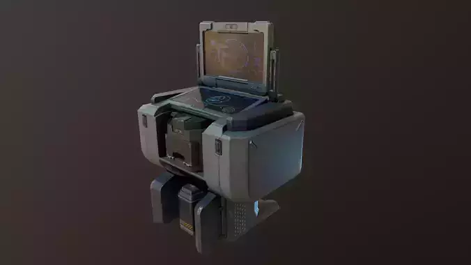 computer PBR Game Ready Low-poly 3D model robot