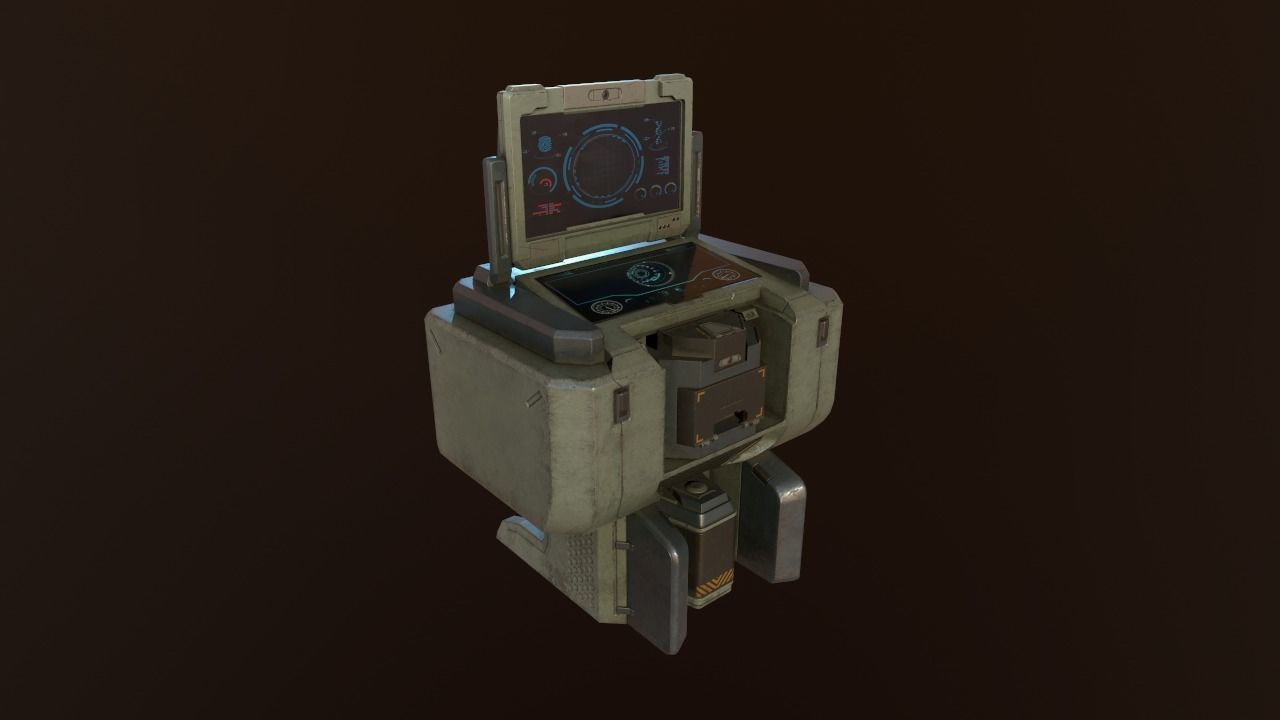 computer PBR Game Ready Low-poly 3D model robot Low-poly 3D model_6