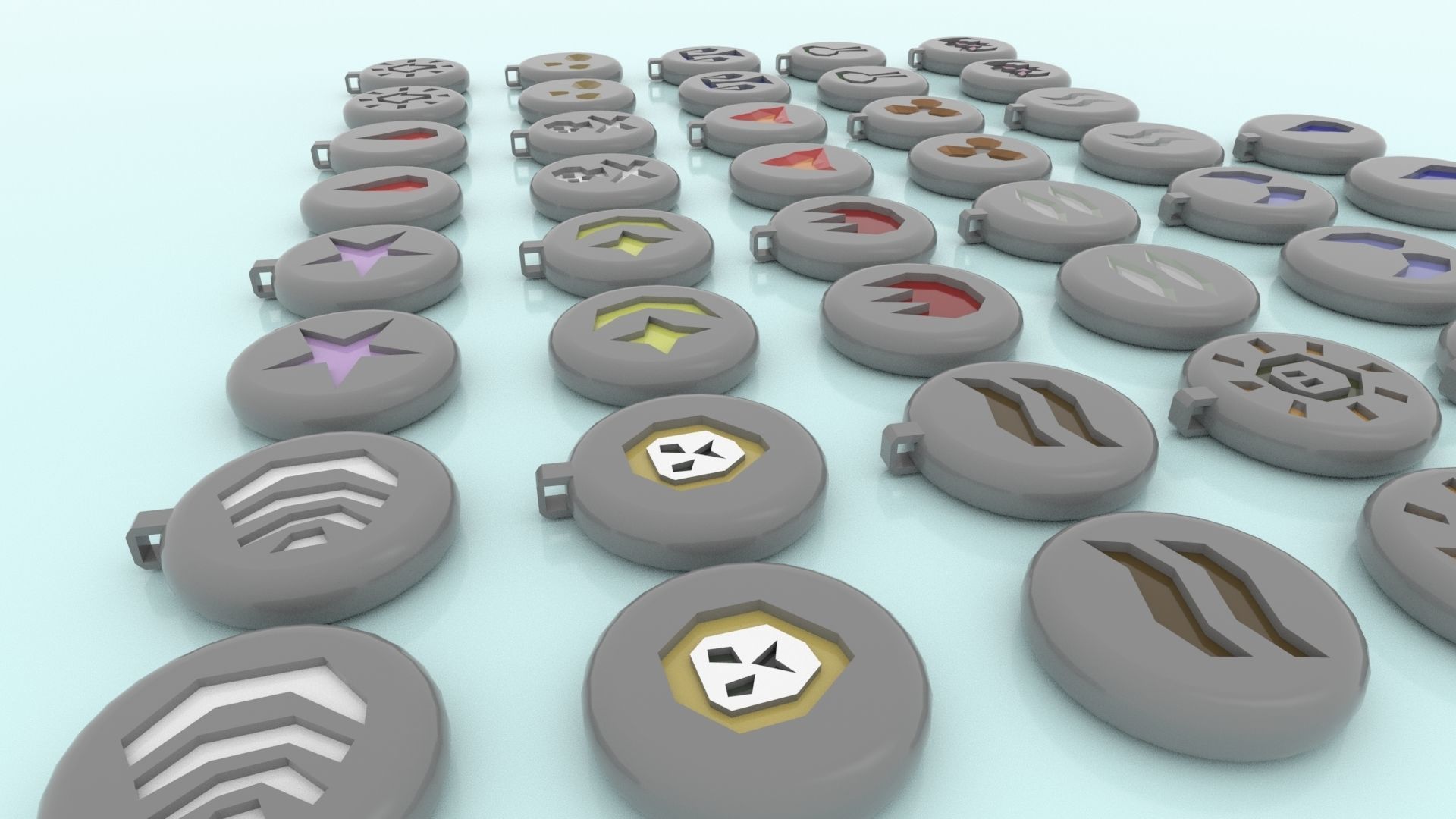 3D Printable RuneScape Runes Collection With holes 3D print model_4
