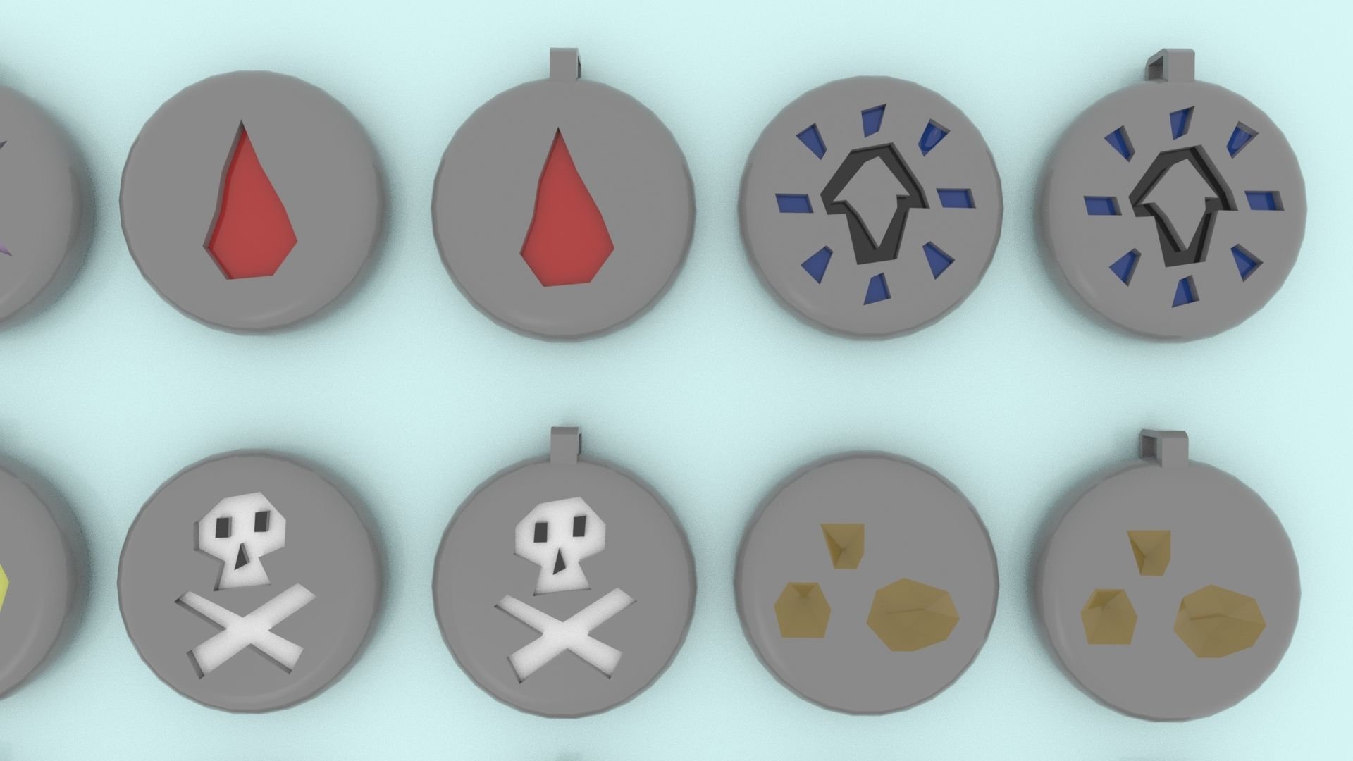 3D Printable RuneScape Runes Collection With holes 3D print model_8