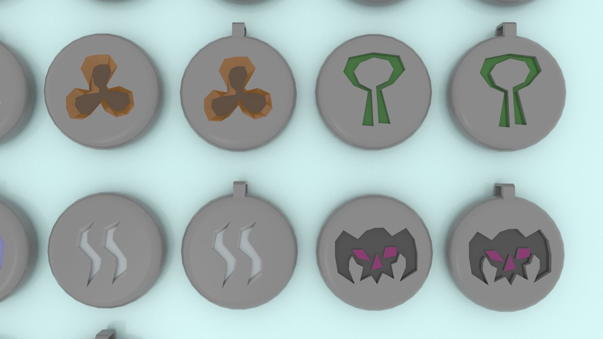 3D Printable RuneScape Runes Collection With holes 3D print model_12