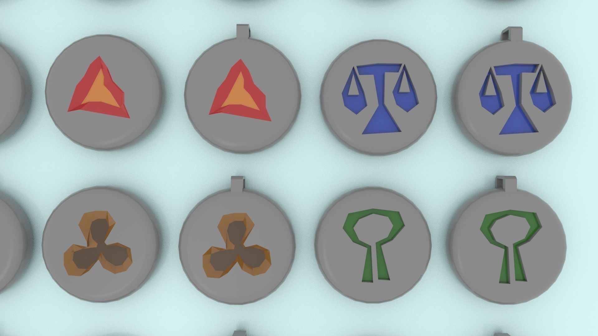 3D Printable RuneScape Runes Collection With holes 3D print model_10
