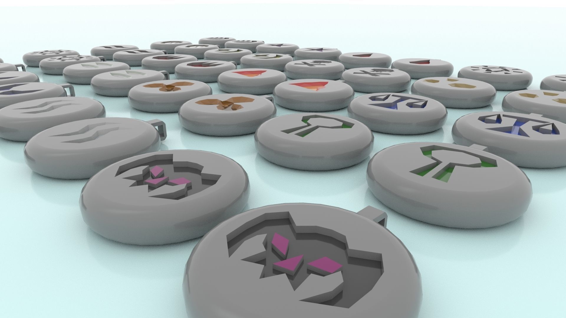 3D Printable RuneScape Runes Collection With holes 3D print model_3