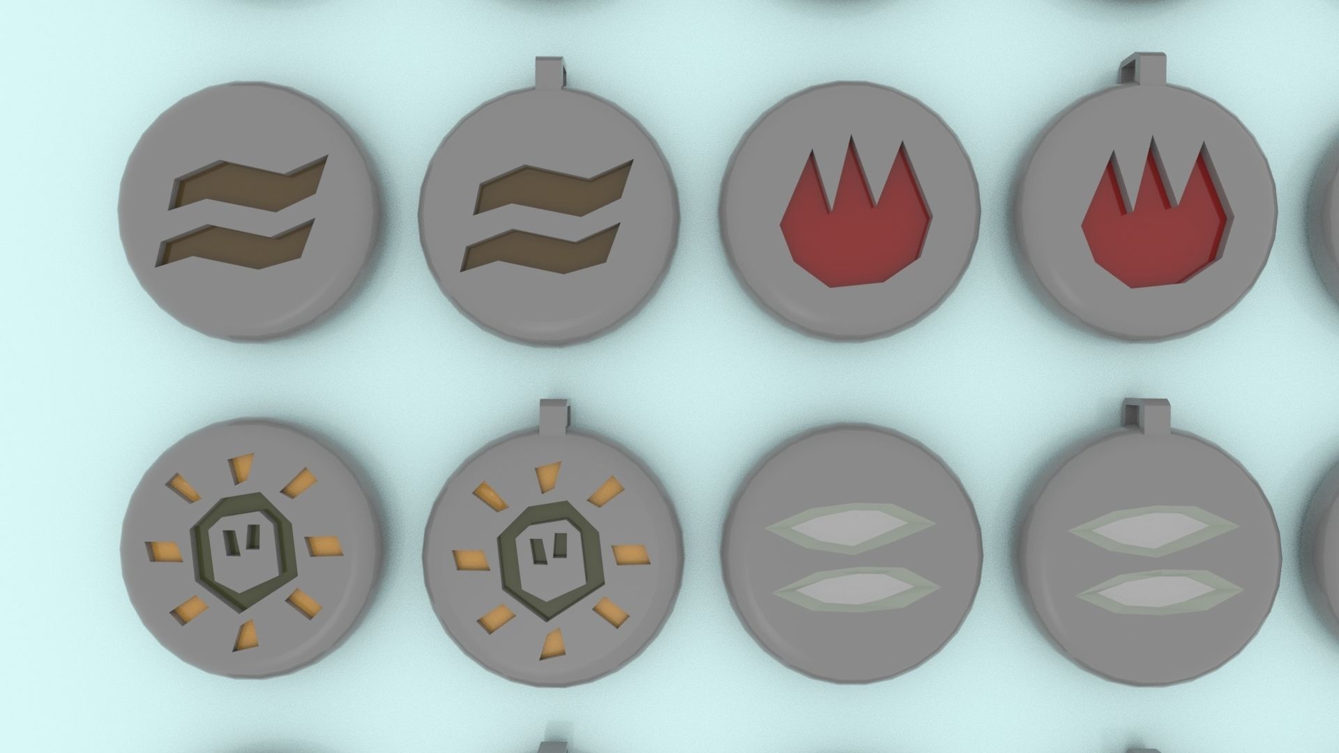 3D Printable RuneScape Runes Collection With holes 3D print model_9