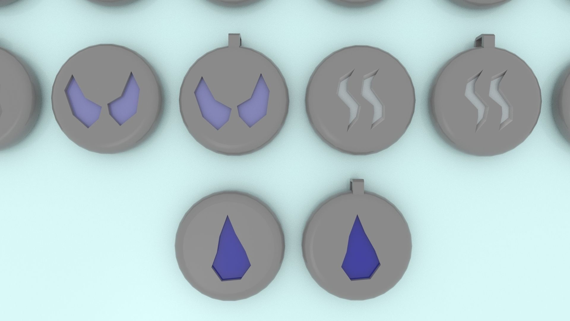 3D Printable RuneScape Runes Collection With holes 3D print model_13