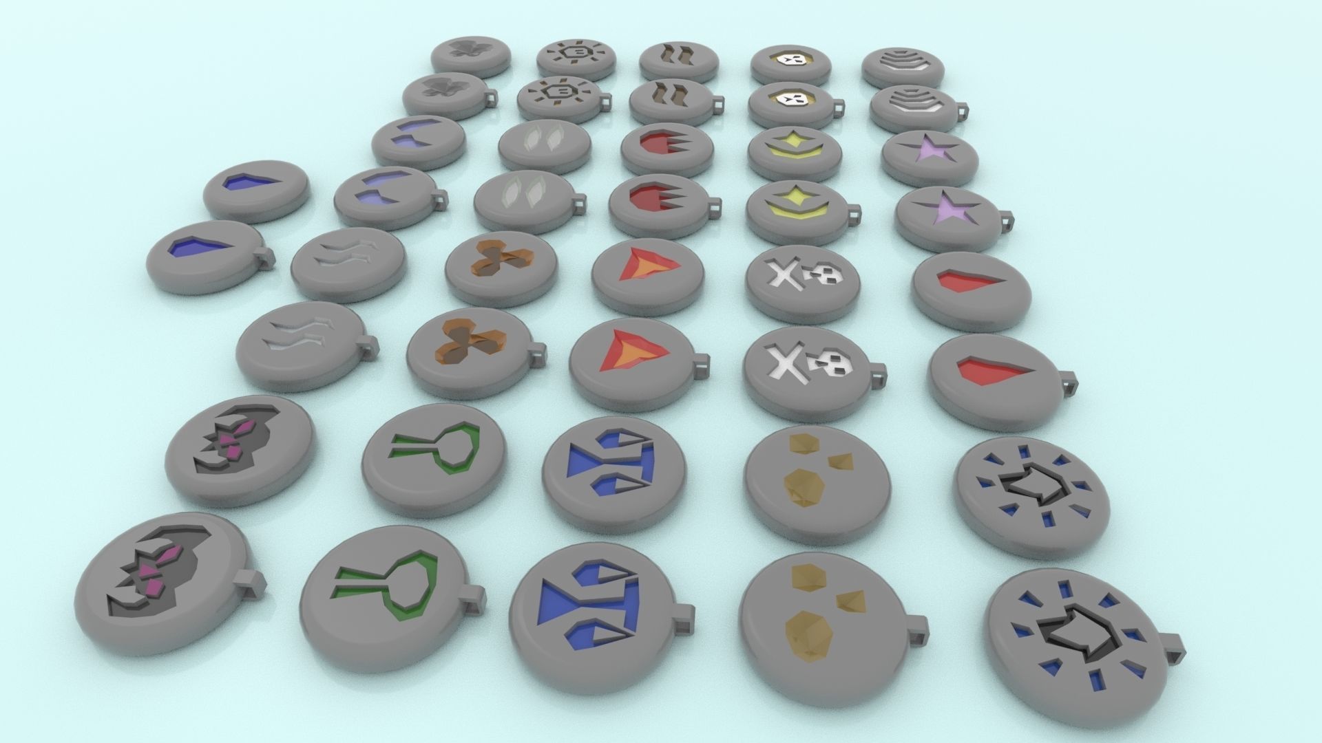 3D Printable RuneScape Runes Collection With holes 3D print model_5