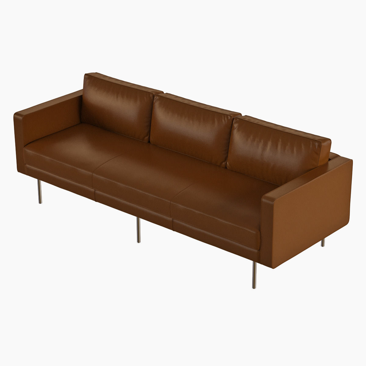 West Elm Axel Leather Sofa 3D model_2