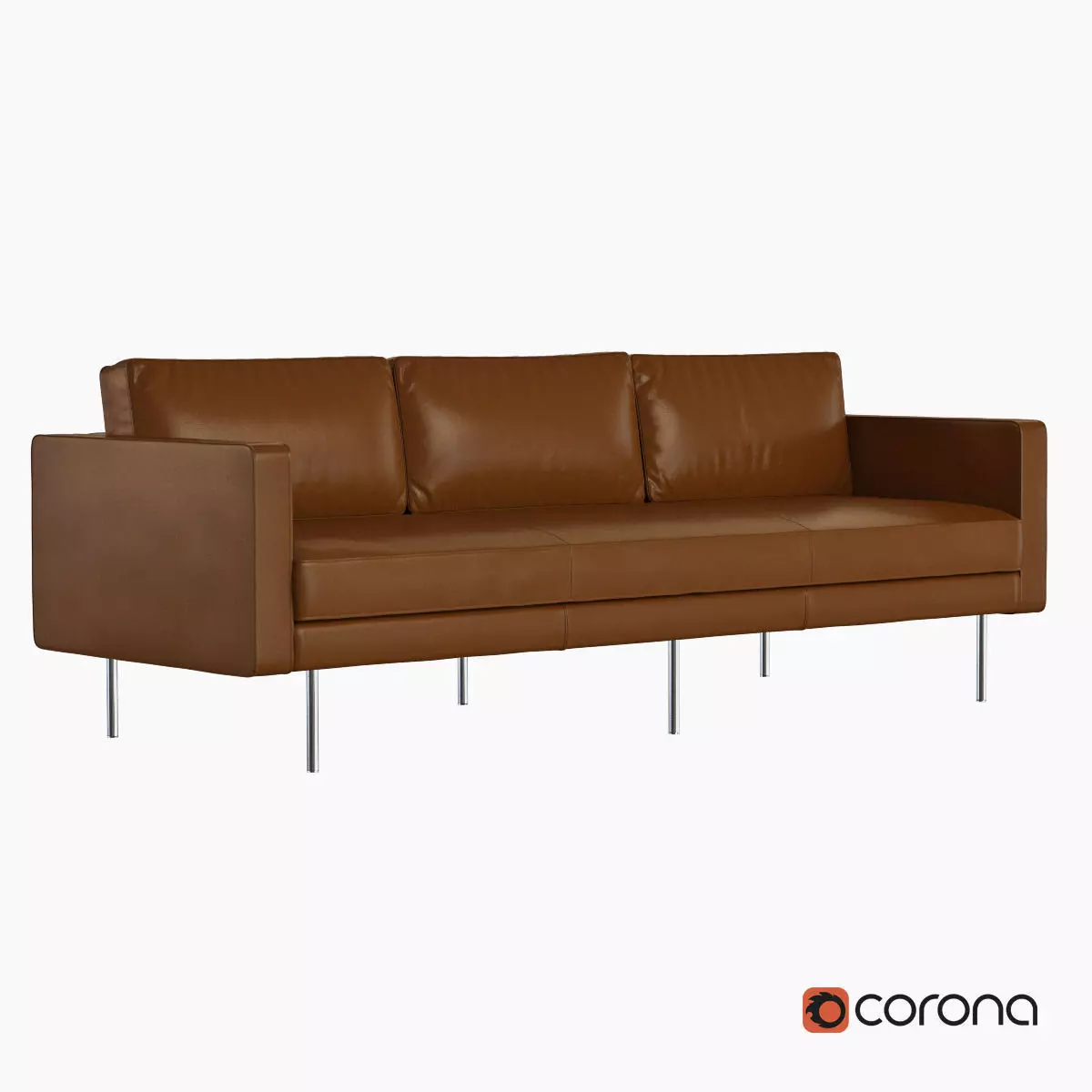 West Elm Axel Leather Sofa 3D model_0