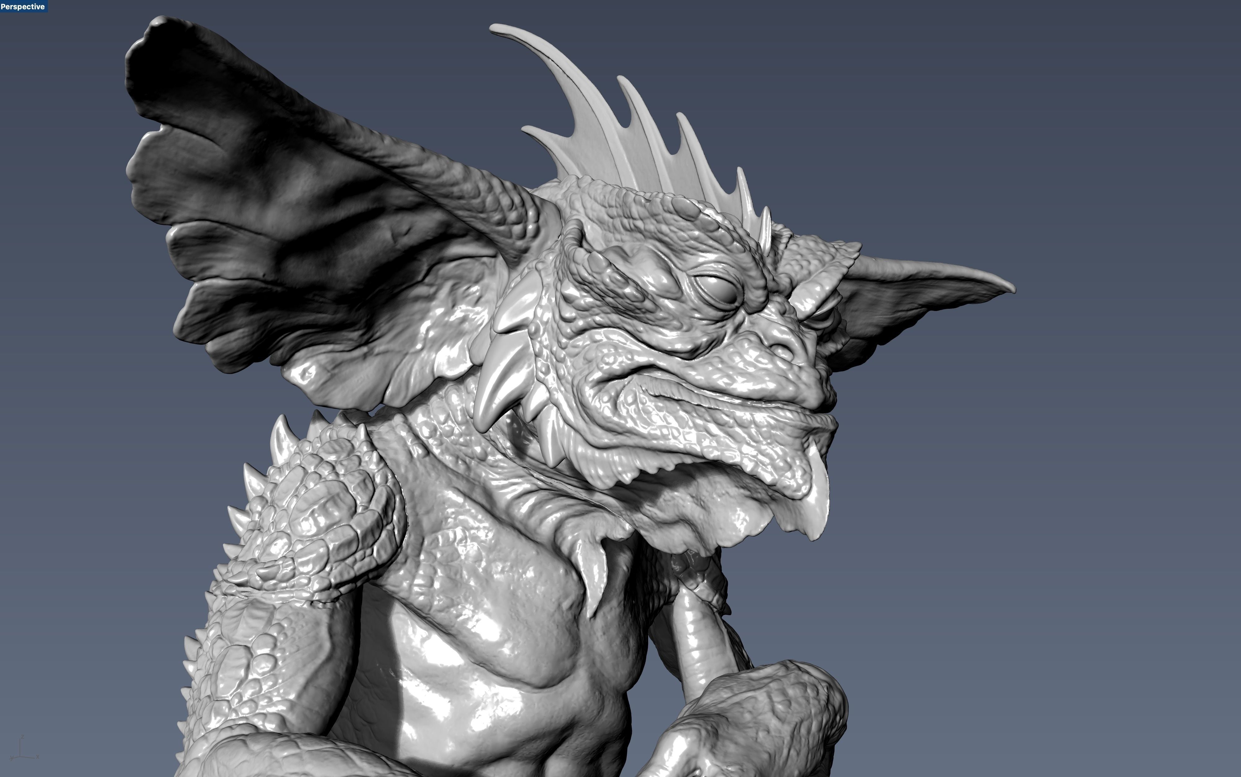Gremlin Mohawk lifesize 3D print model_5
