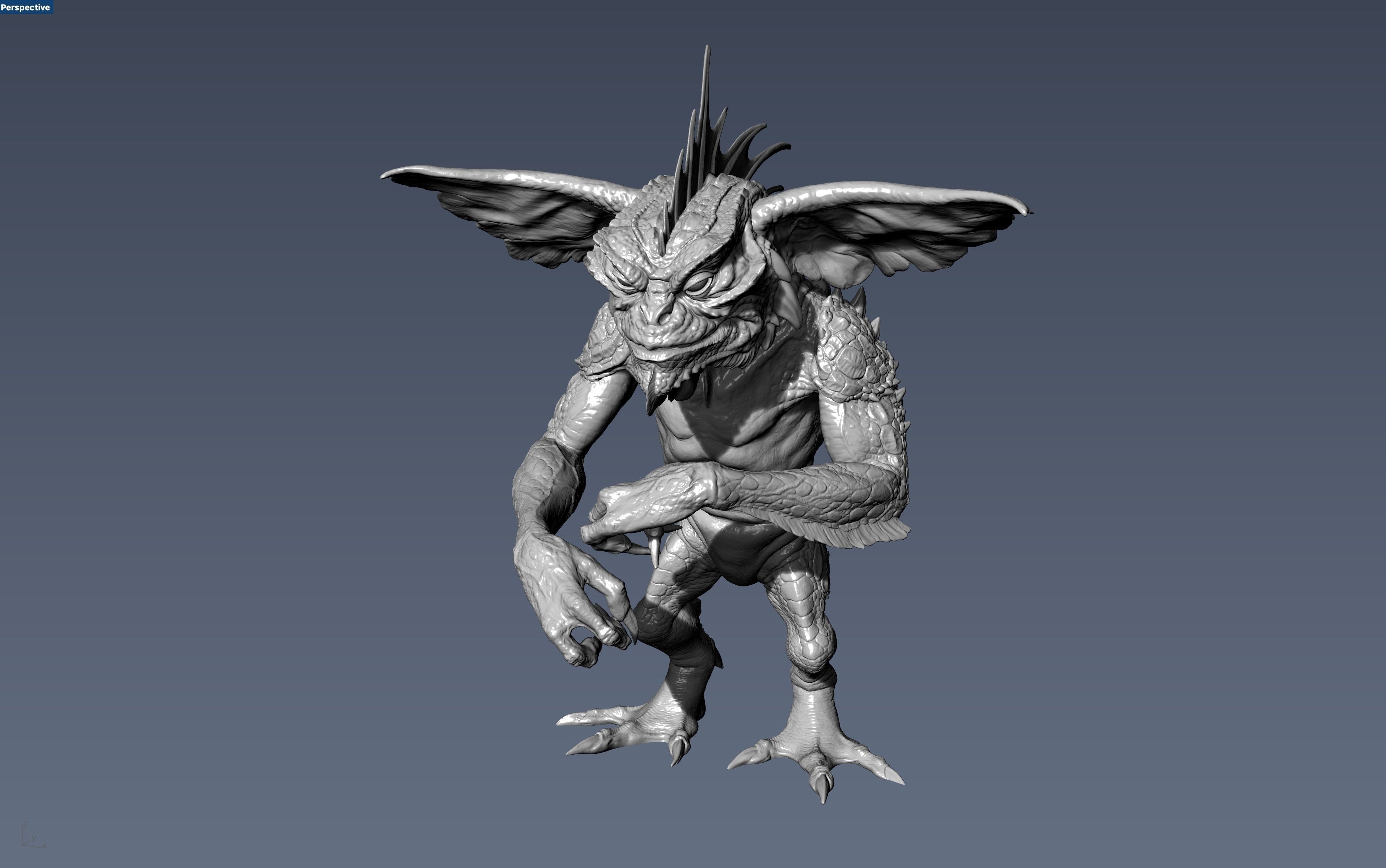 Gremlin Mohawk lifesize 3D print model_1