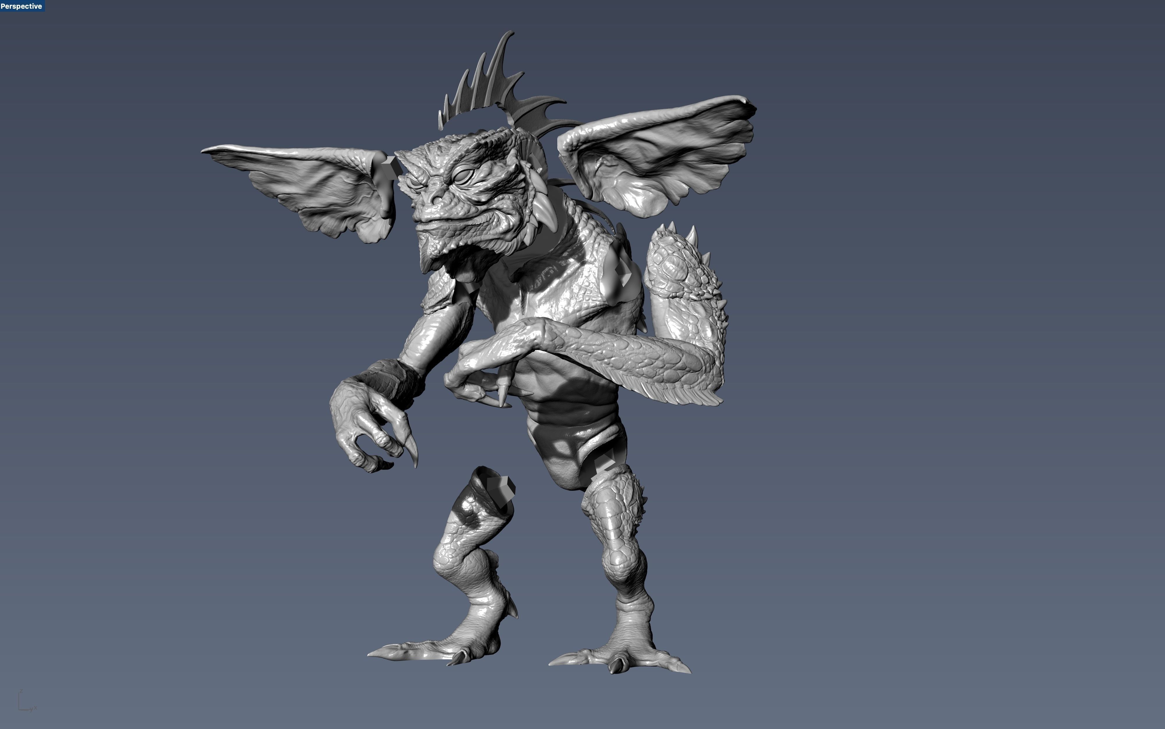 Gremlin Mohawk lifesize 3D print model_3