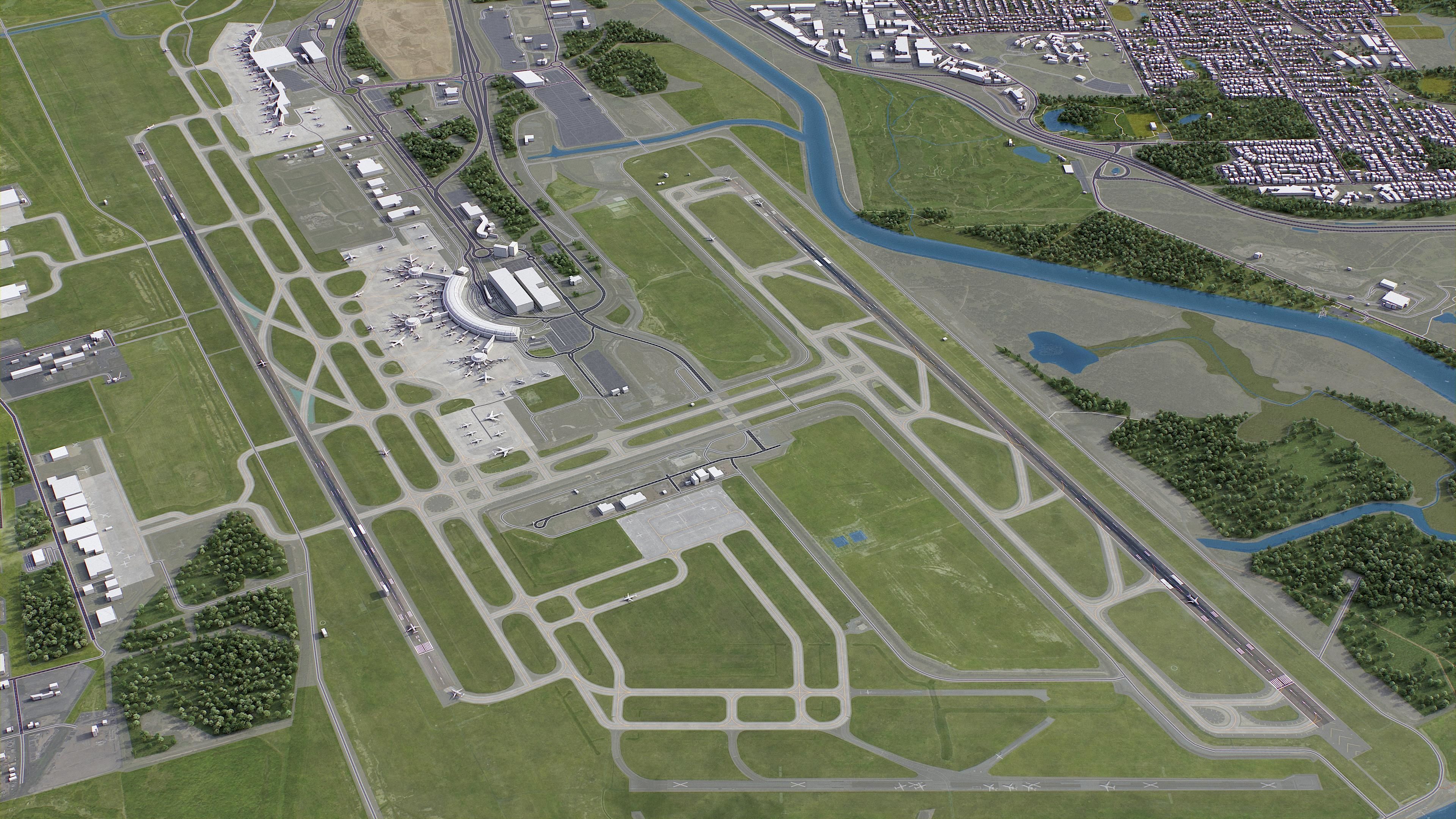 Brisbane Airport Low-poly 3D model_5