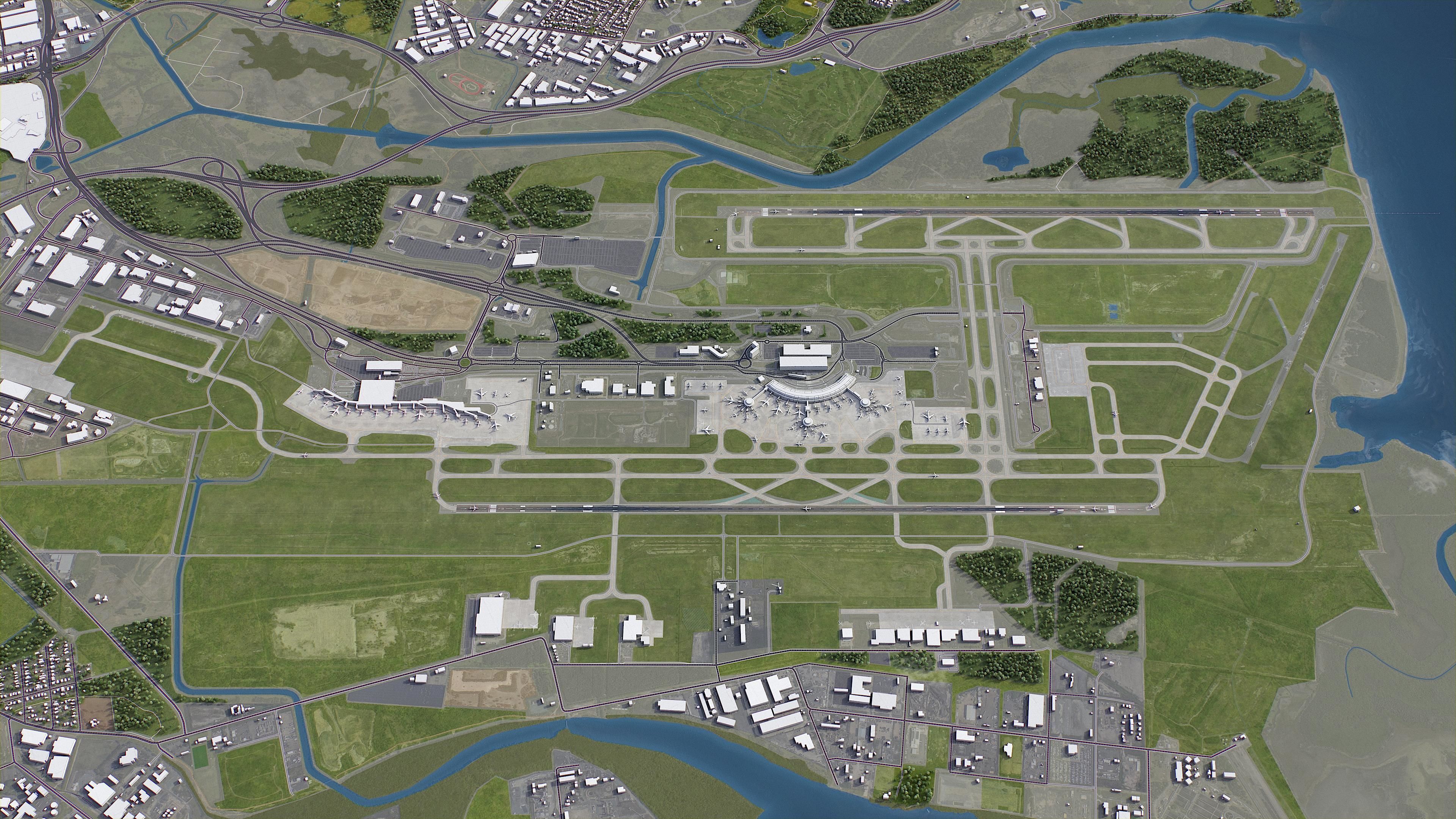 Brisbane Airport Low-poly 3D model_2