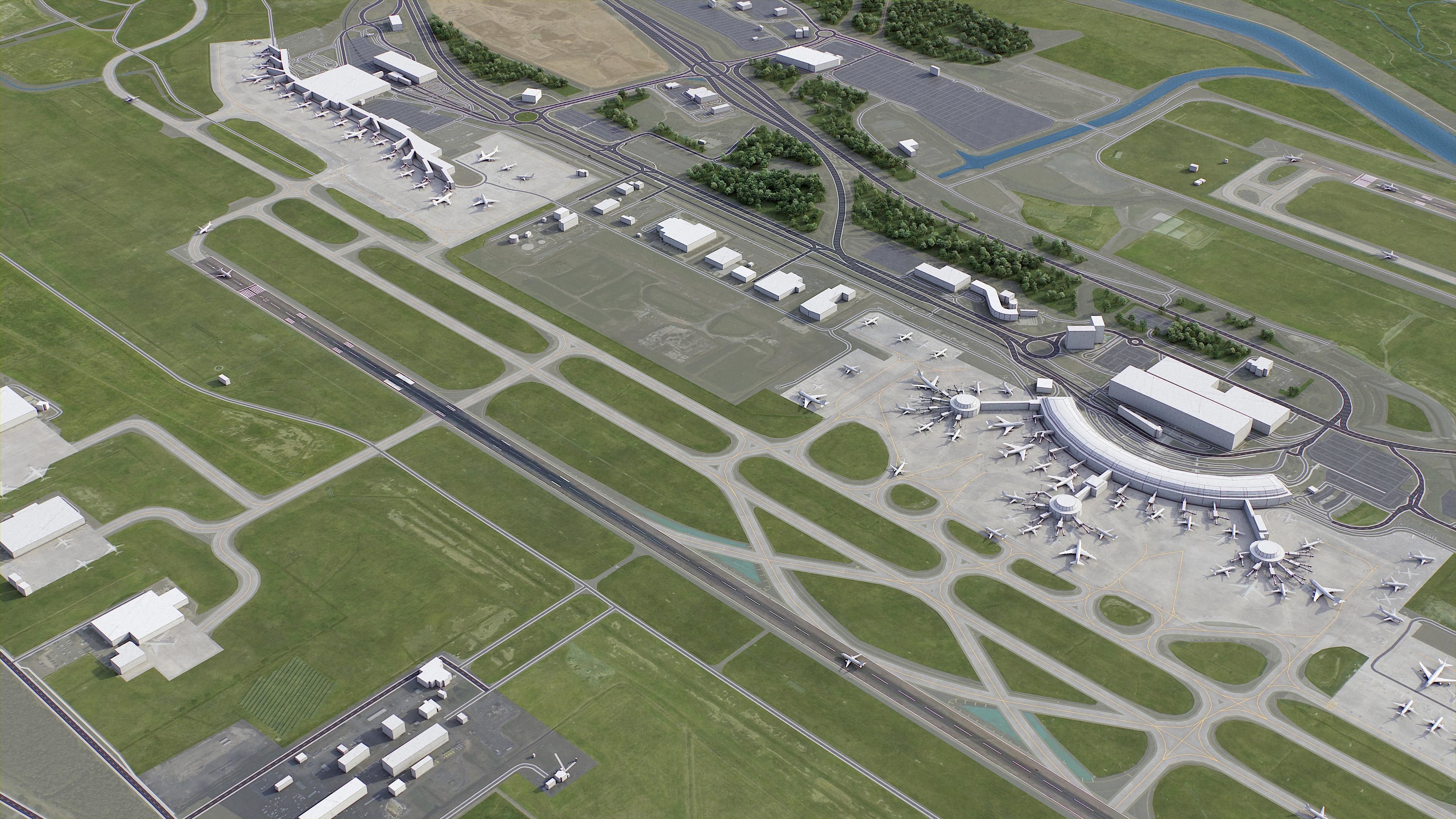 Brisbane Airport Low-poly 3D model_3