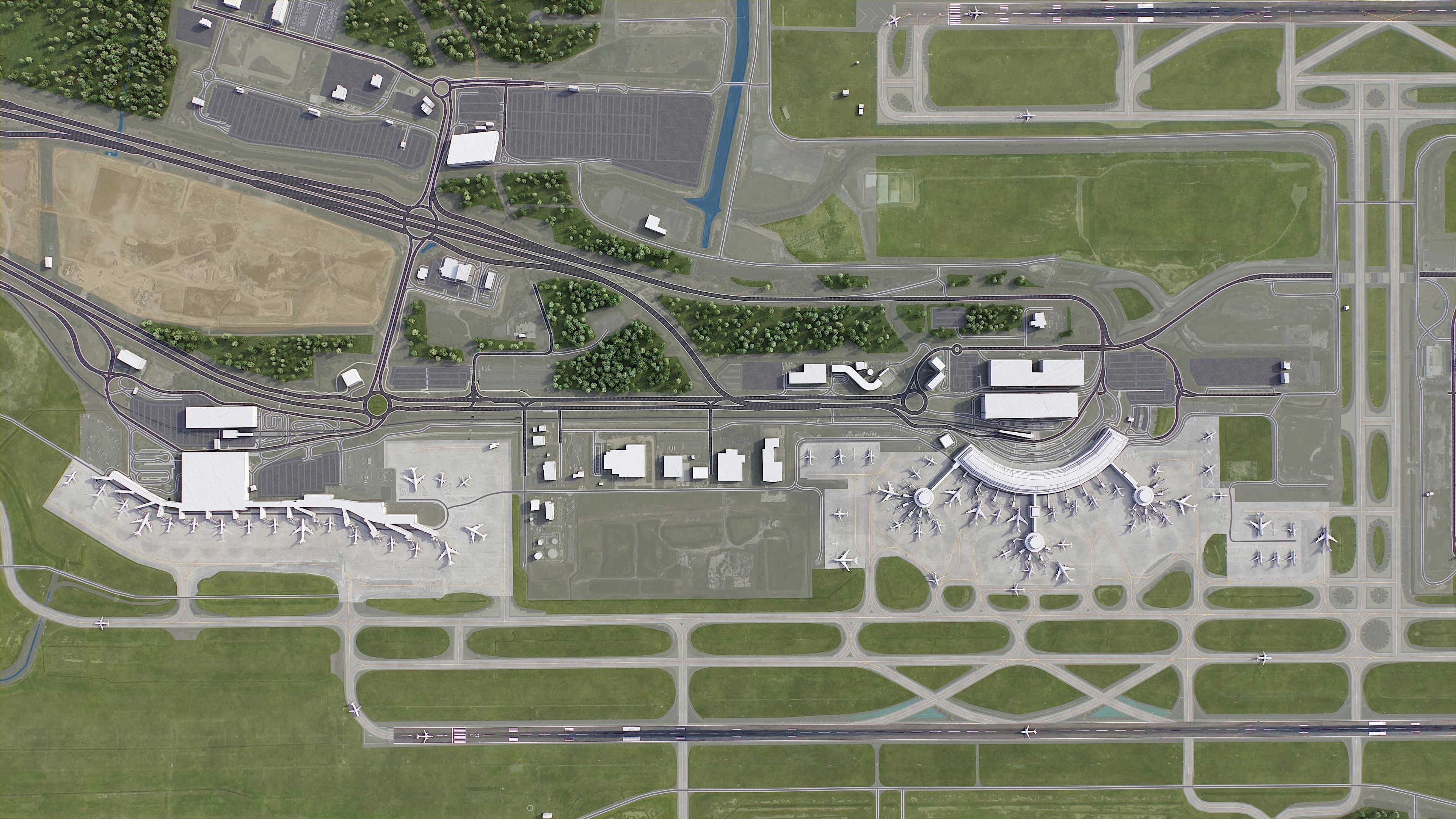 Brisbane Airport Low-poly 3D model_7