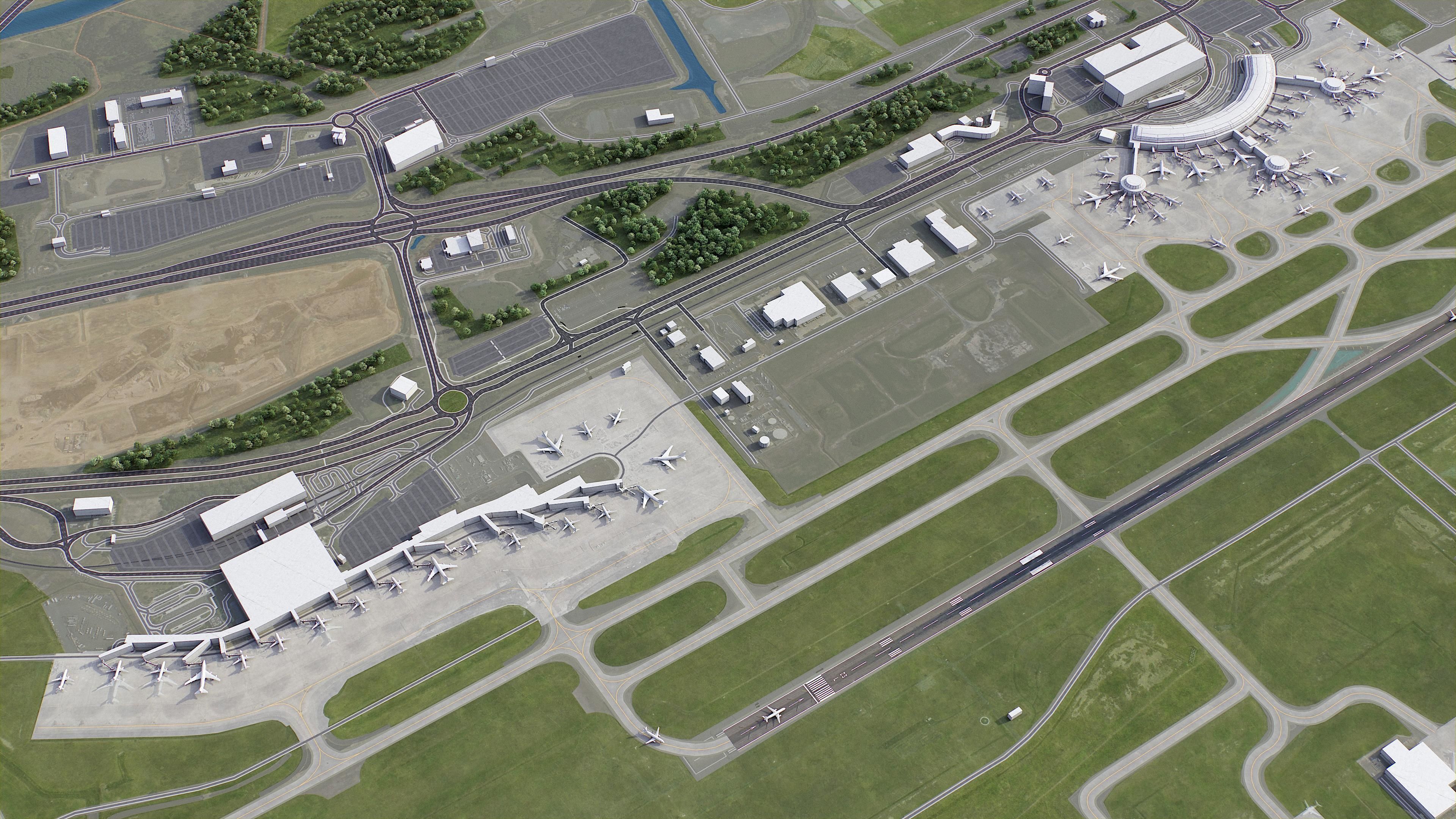 Brisbane Airport Low-poly 3D model_4