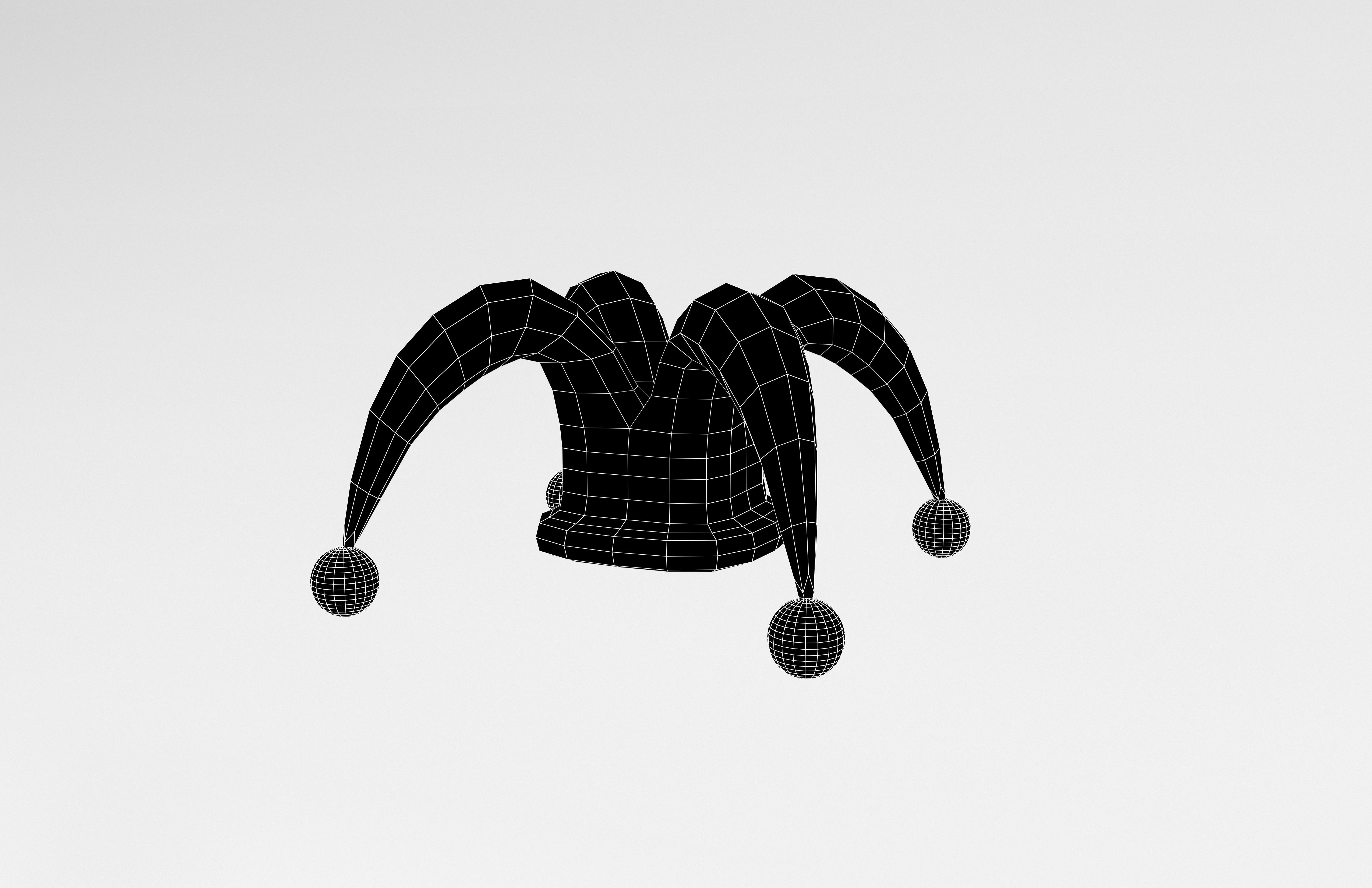 Jester hat v1 004 Low-poly 3D model_6