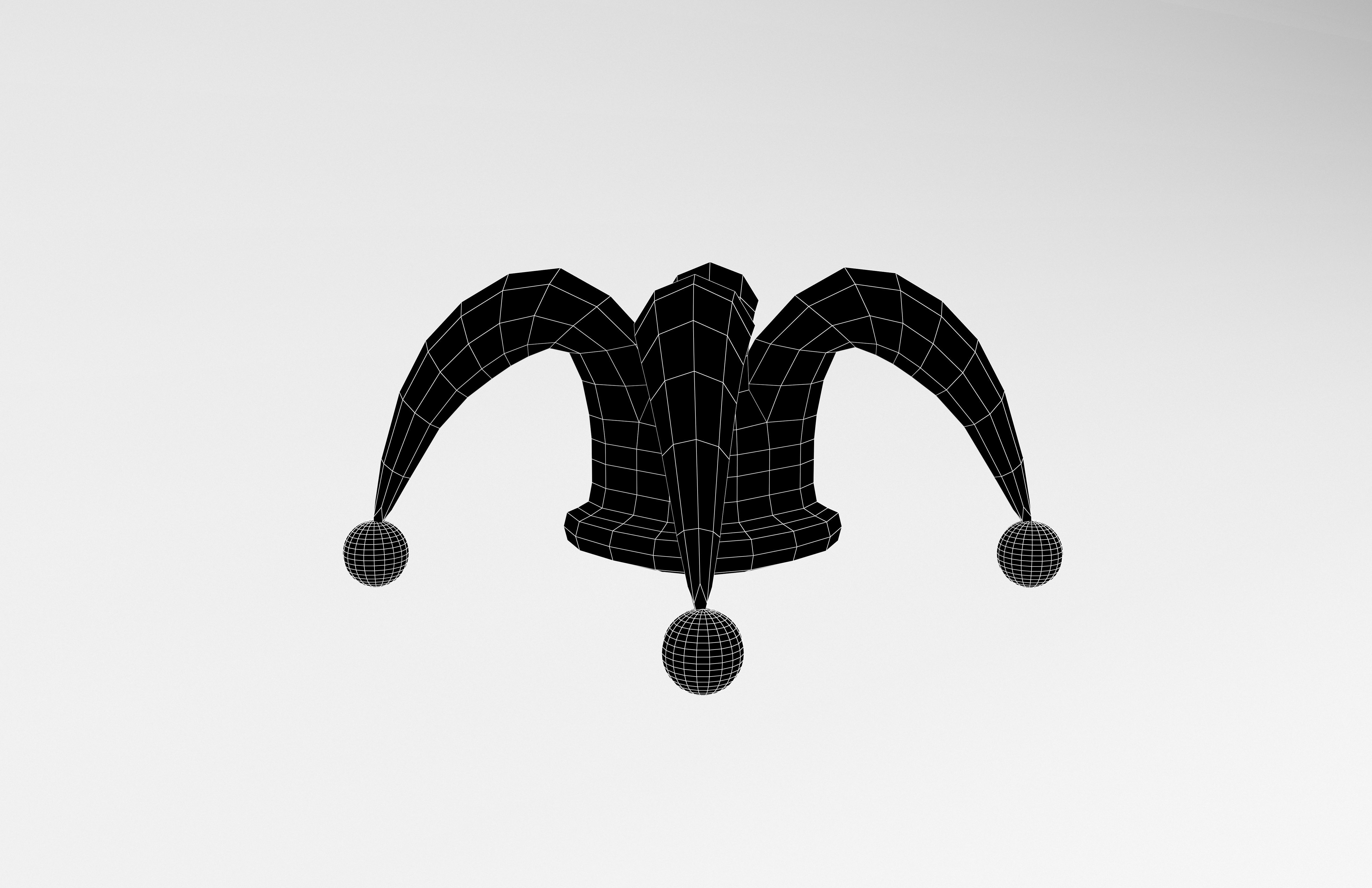 Jester hat v1 004 Low-poly 3D model_7