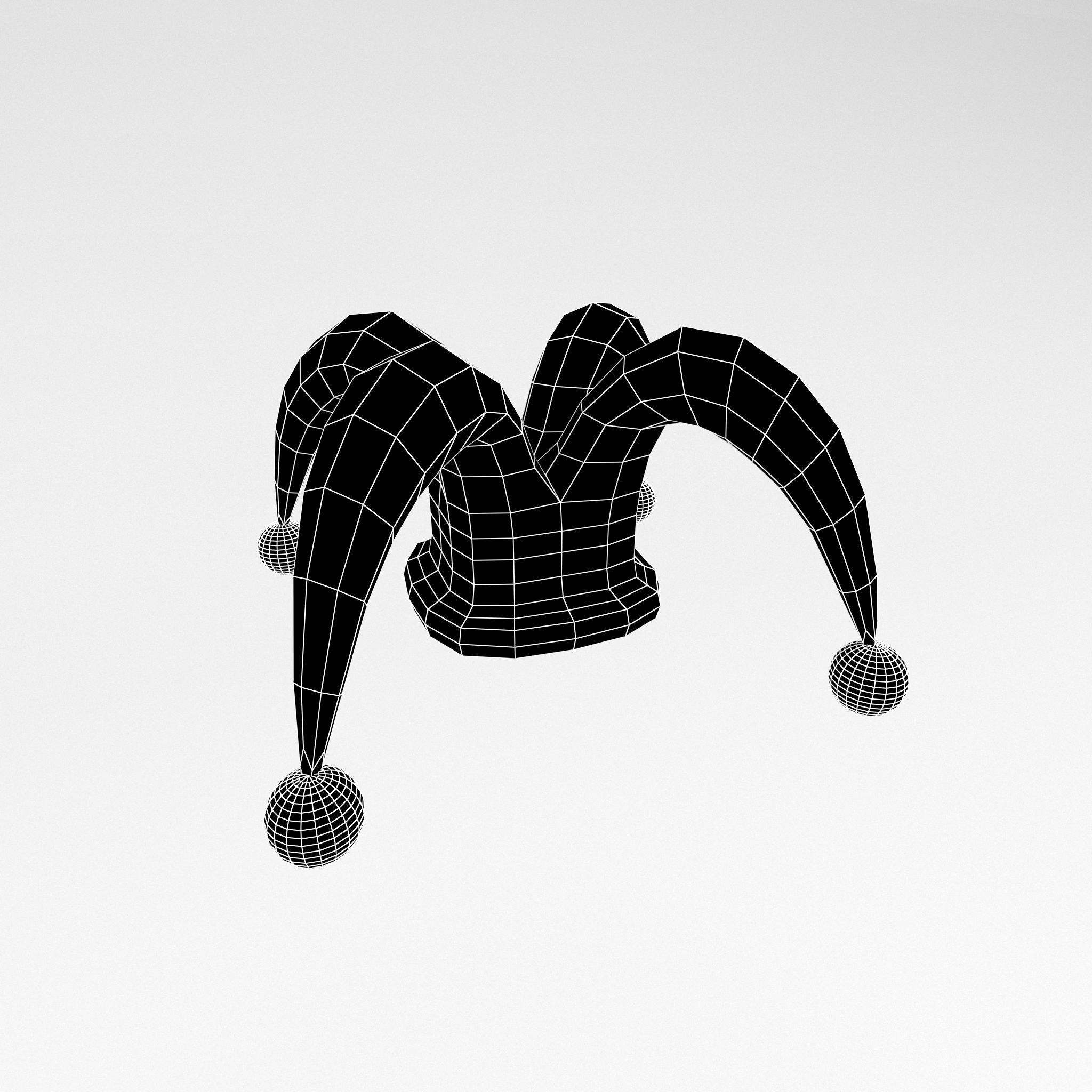 Jester hat v1 004 Low-poly 3D model_4