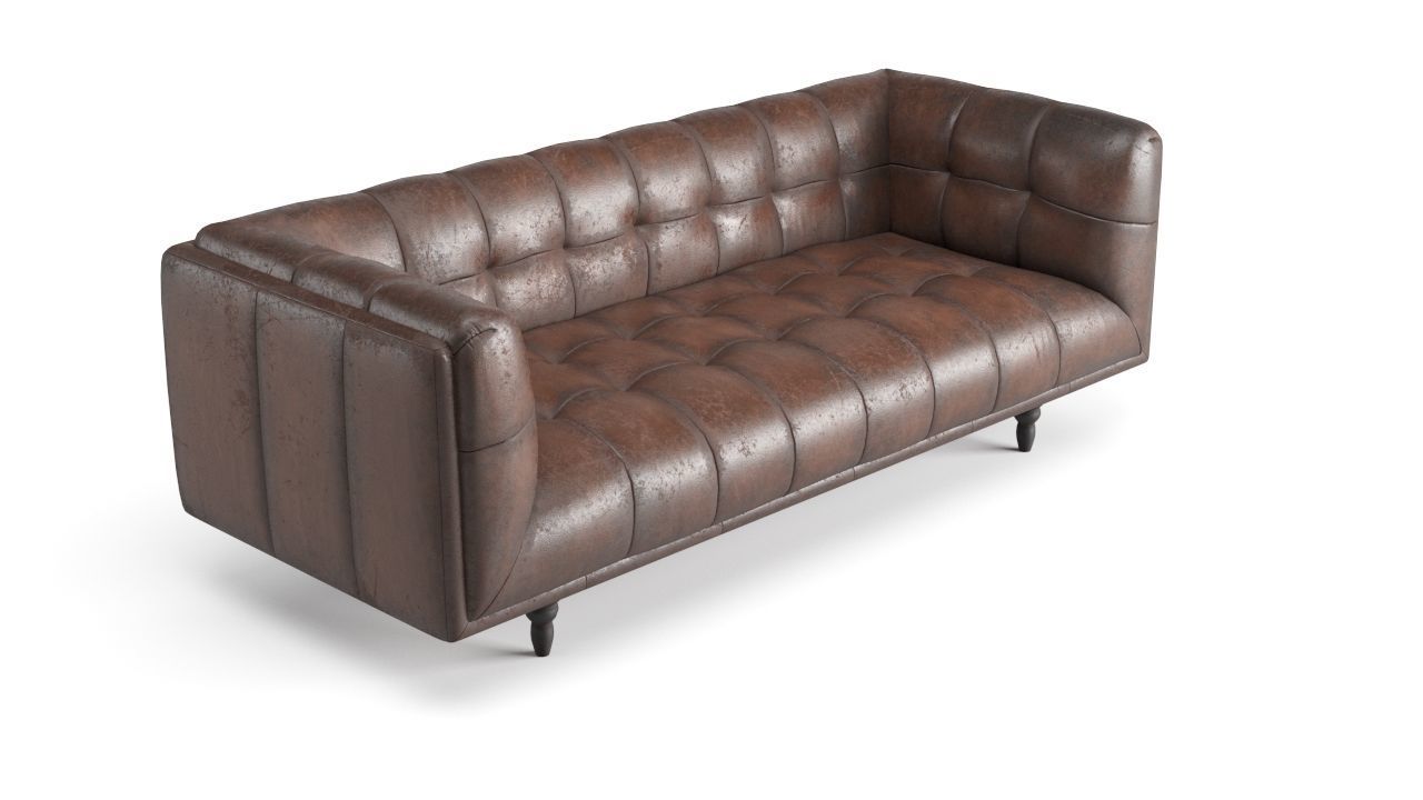 Old Leather Sofa Free low-poly 3D model_1
