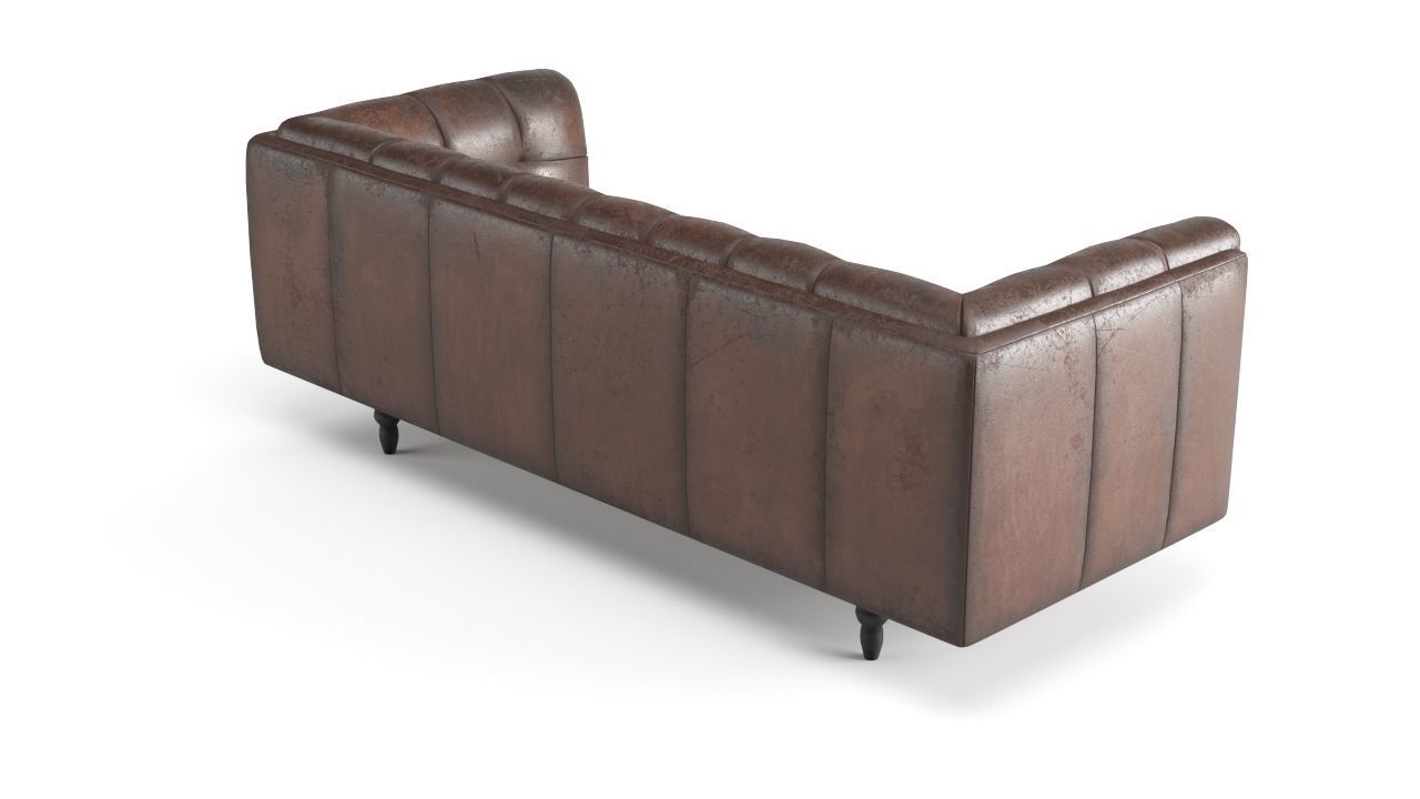 Old Leather Sofa Free low-poly 3D model_3