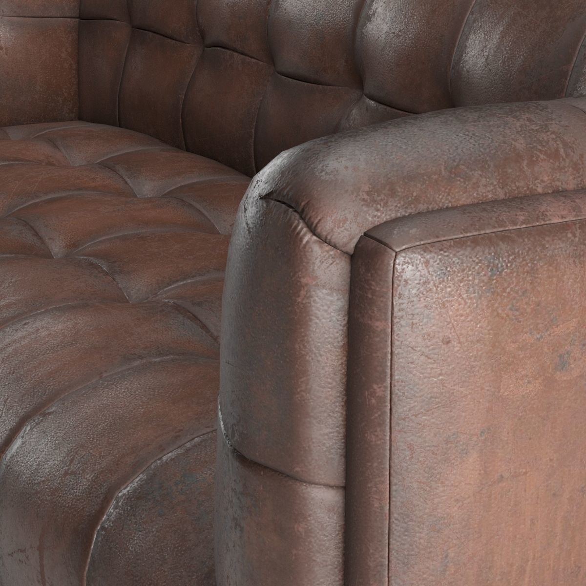 Old Leather Sofa Free low-poly 3D model_9