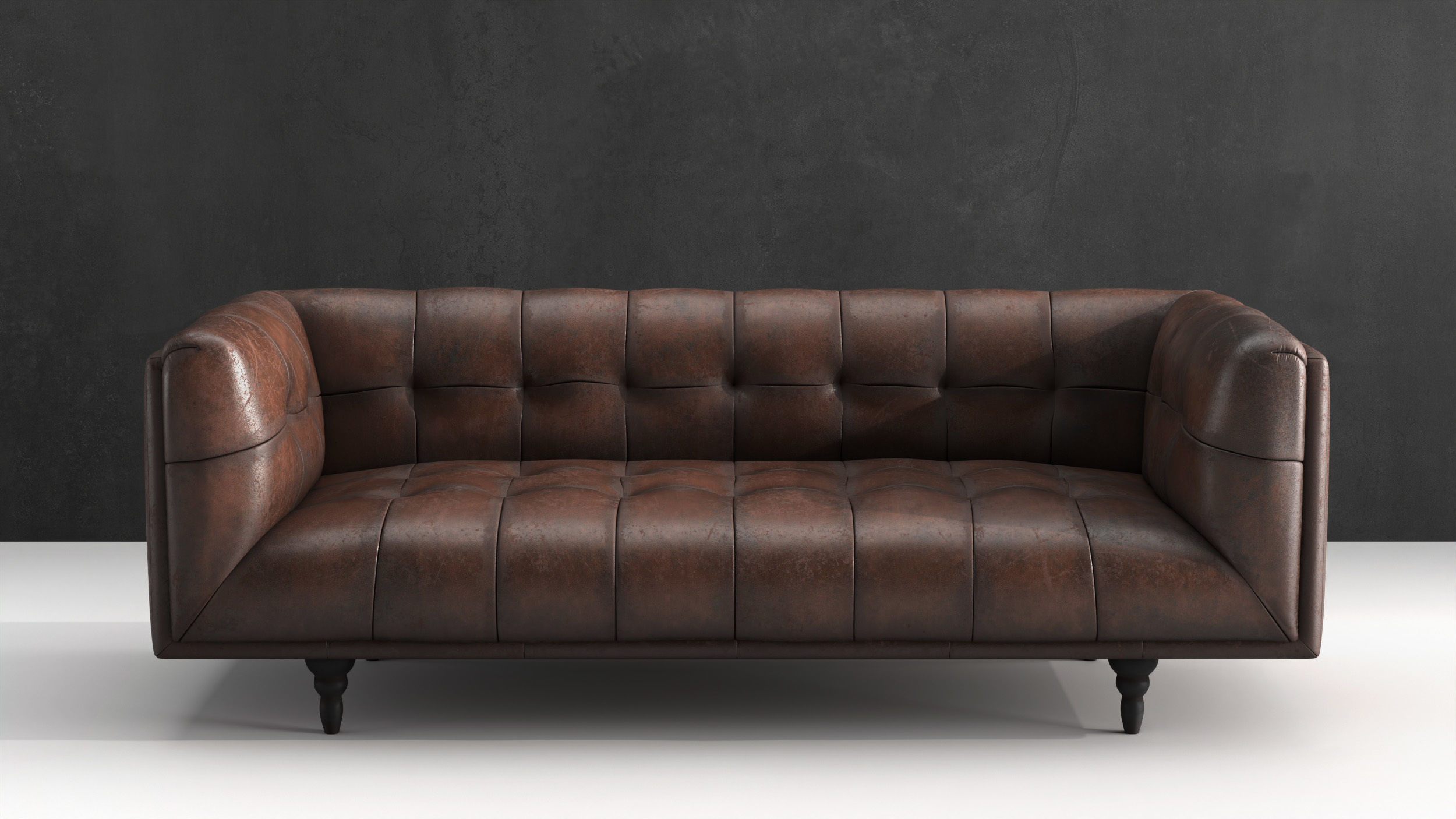 Old Leather Sofa Free low-poly 3D model_11