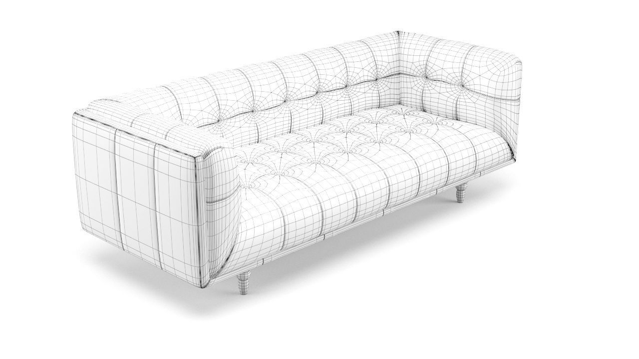 Old Leather Sofa Free low-poly 3D model_13