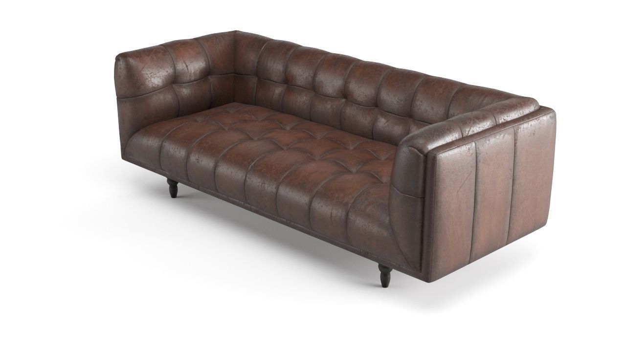 Old Leather Sofa Free low-poly 3D model_7