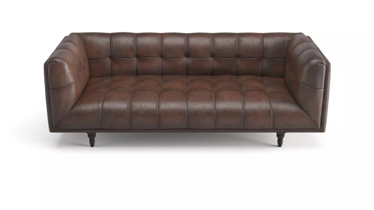 Old Leather Sofa Free low-poly 3D model_0