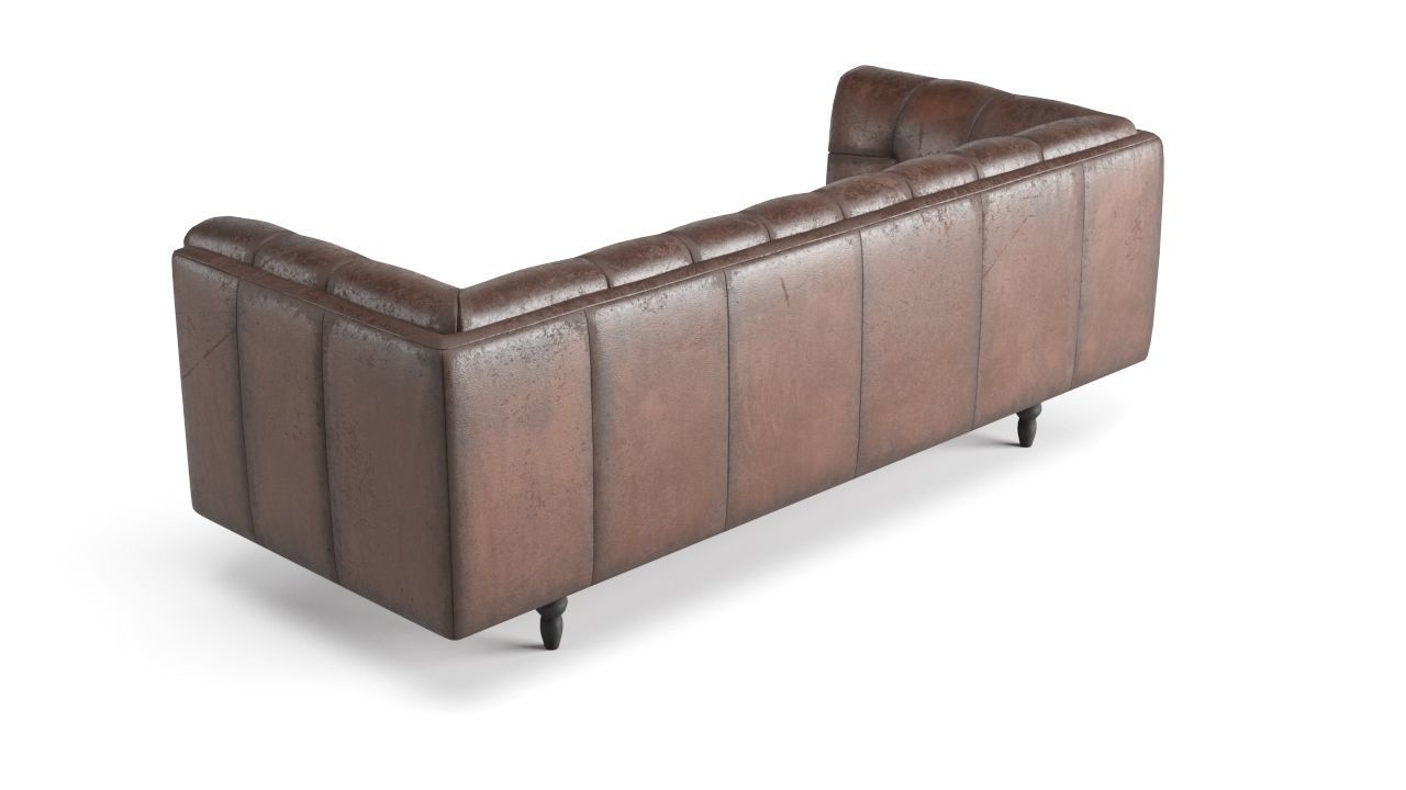 Old Leather Sofa Free low-poly 3D model_5
