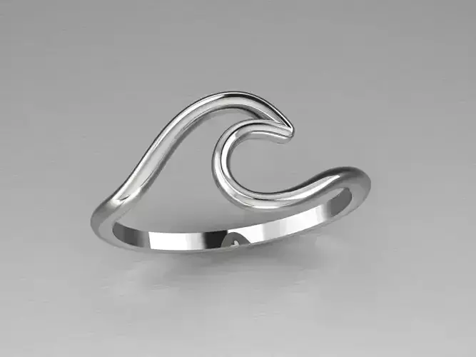 Dainty Wave Ocean Ring Size 7