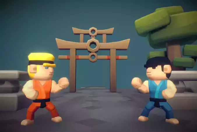 Karate Set - Proto Series Low-poly 3D model
