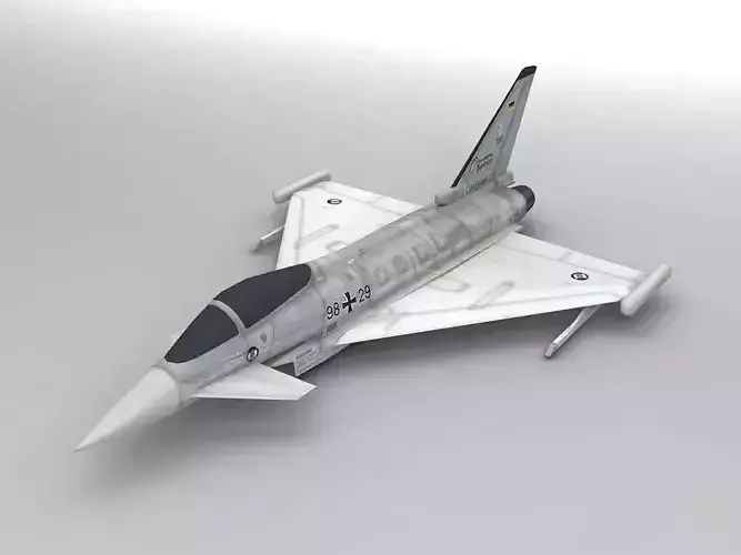 Eurofighter Typhoon Jet Aircraft LOW Low-poly 3D model