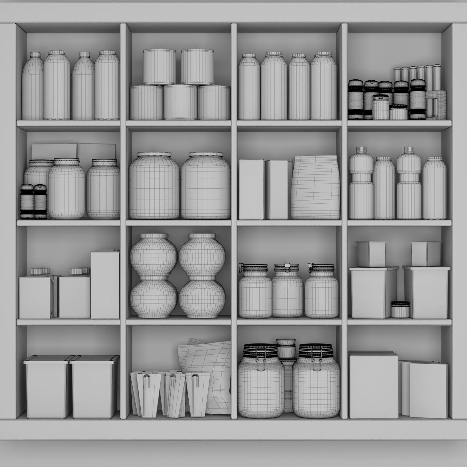 Cupboard with food 3D model_1