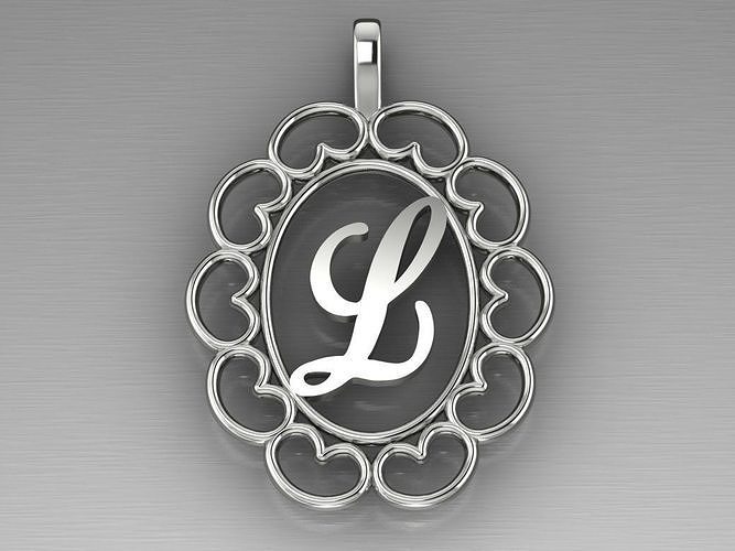 Custom Initial Letter Filigree Pendant 3D print model