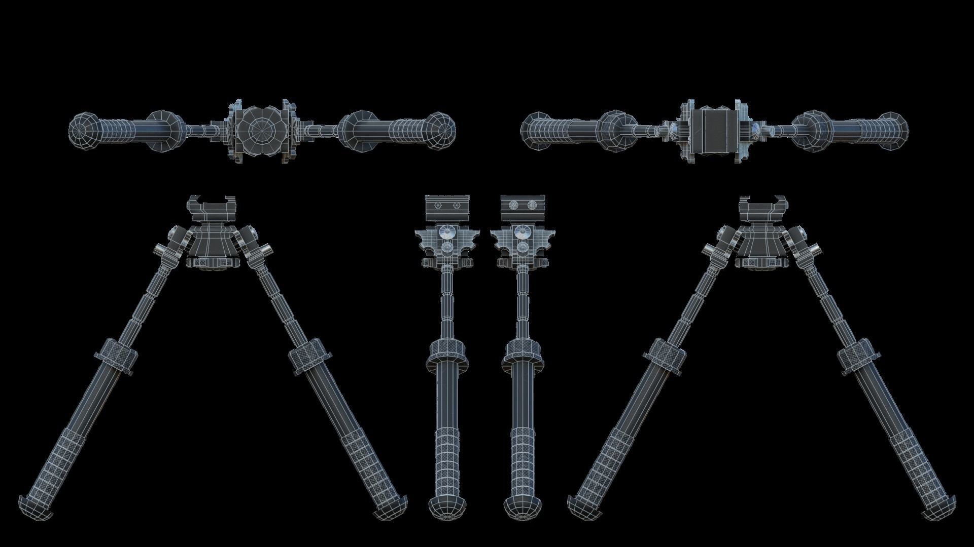 Modular Combat Rifle-Designated Marksman Variant Low-poly 3D model_75