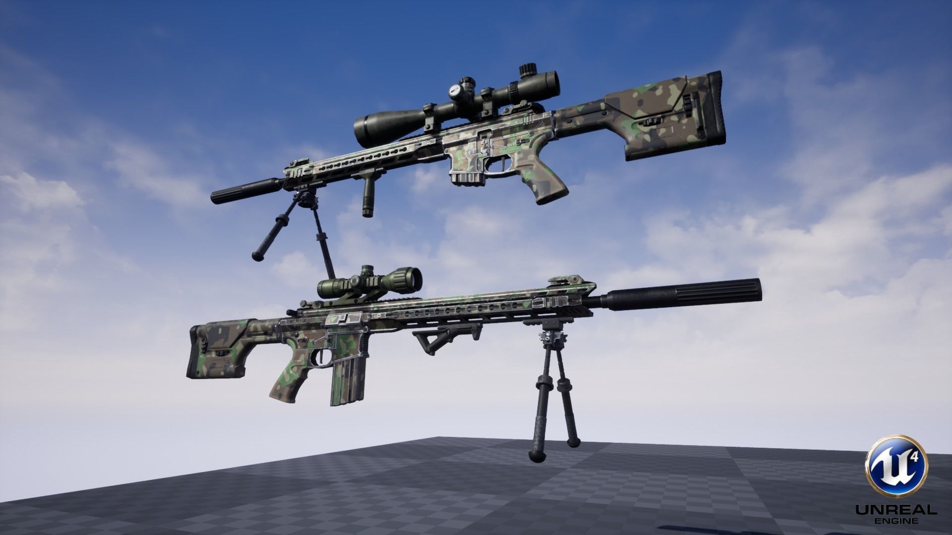 Modular Combat Rifle-Designated Marksman Variant Low-poly 3D model_21