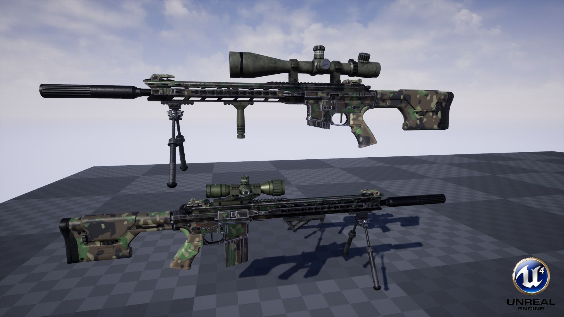 Modular Combat Rifle-Designated Marksman Variant Low-poly 3D model_20