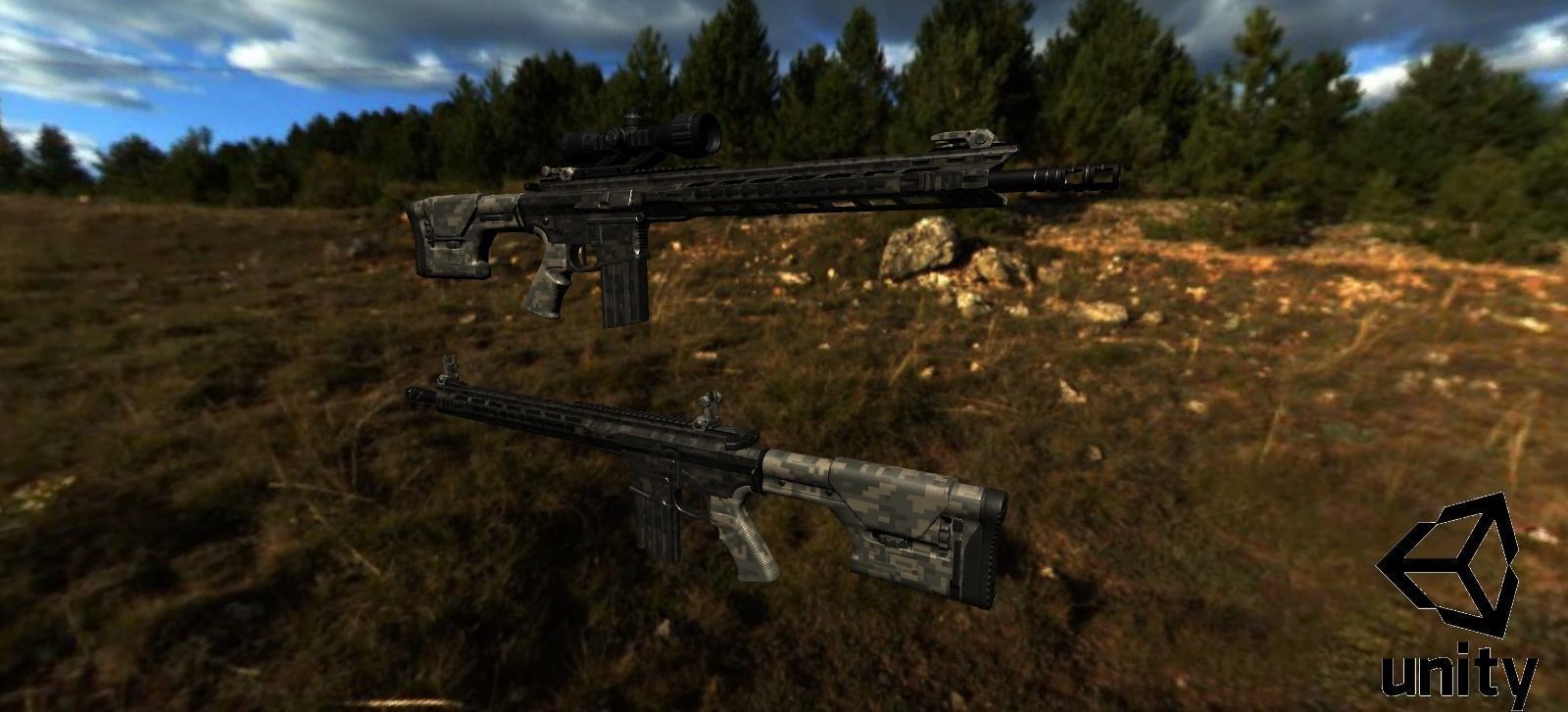 Modular Combat Rifle-Designated Marksman Variant Low-poly 3D model_36