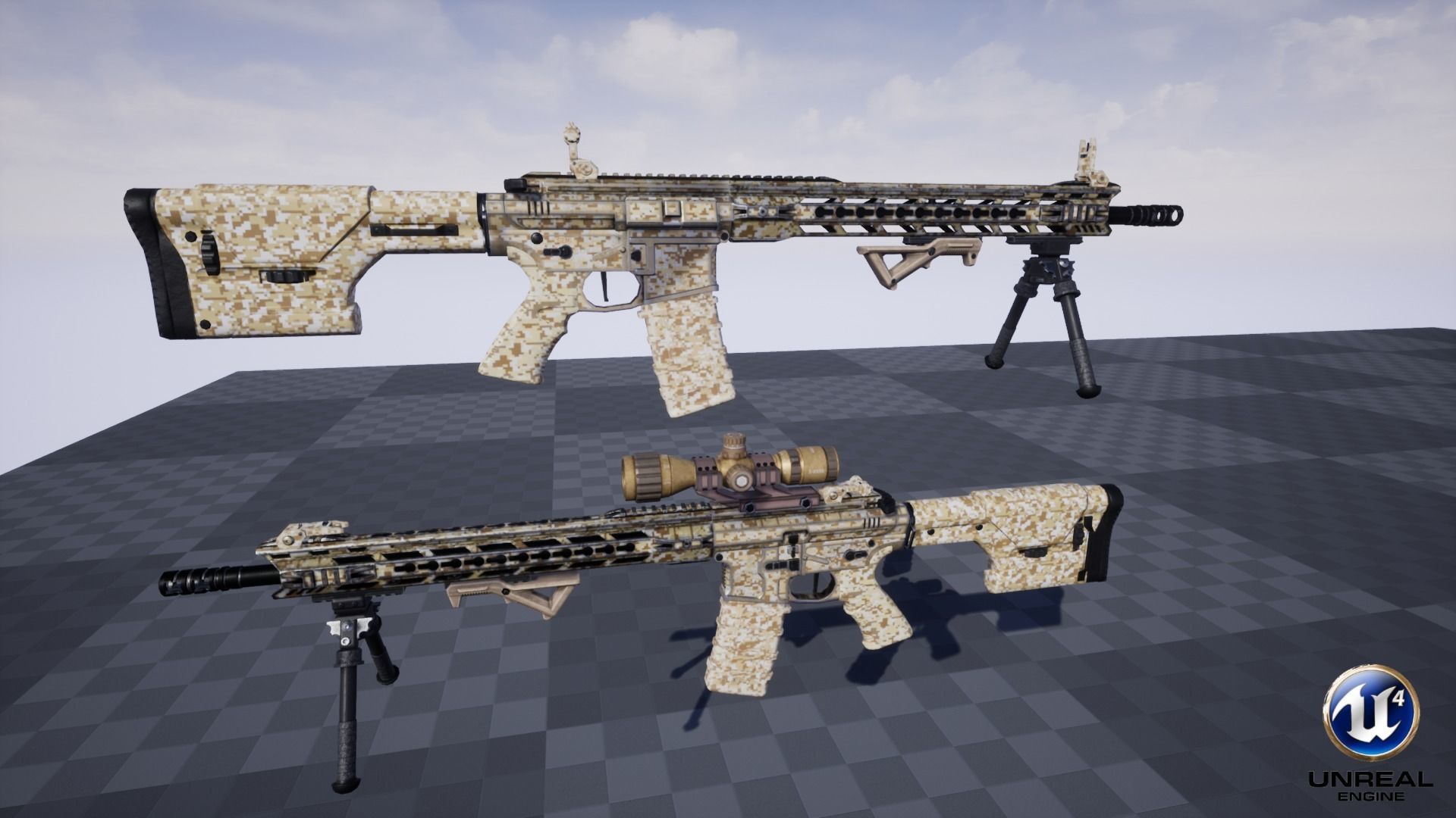 Modular Combat Rifle-Designated Marksman Variant Low-poly 3D model_22